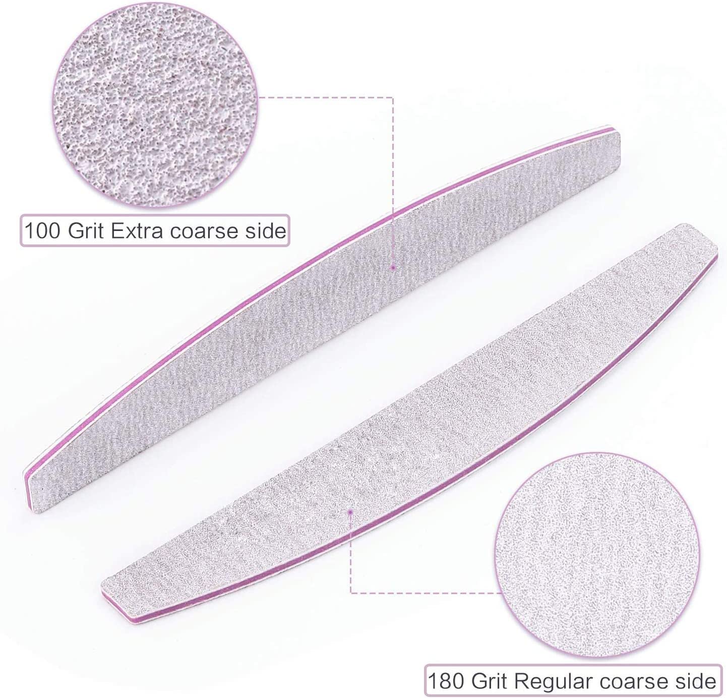Lime per Unghie Professional(5 Pezzi),Lime per Unghie Grana 100/180 Lavaggio Bilaterale Lavabile per USO Domestico e Salone