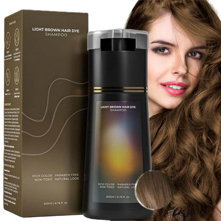 Polar Hair Dye Shampoo,Hair Dye Sham-poo,Instant Ha-ir Dy-es Shampoo,Ha-ir Colour Sham-poo Care,3 In 1 Instant Hairs D-ye Sham-poos,Easy Use Shampoos D-ye,Colour Shampoos Cover Grey Hairs,Light Brown
