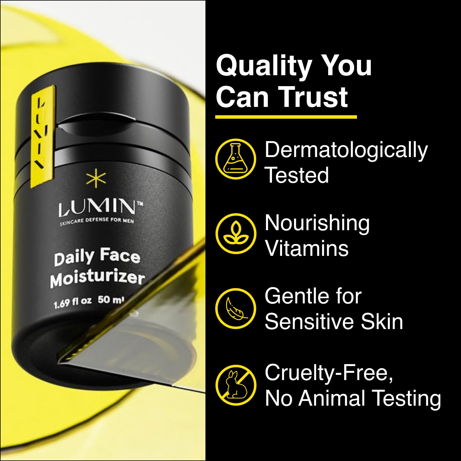 Lumin - Daily Face Moisturizer for Men - Mens Face Lotion, Men's Skin Care, Ideal for normal & combination skin, 50ml, 1-Pack