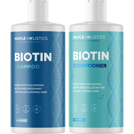 Rosemary & Biotin Shampoo and Conditioner Set - Paraben and Sulphate Free for Thinning Hair and Dry Scalp - Nourishing and Volumising With Essential Oils - 236mL