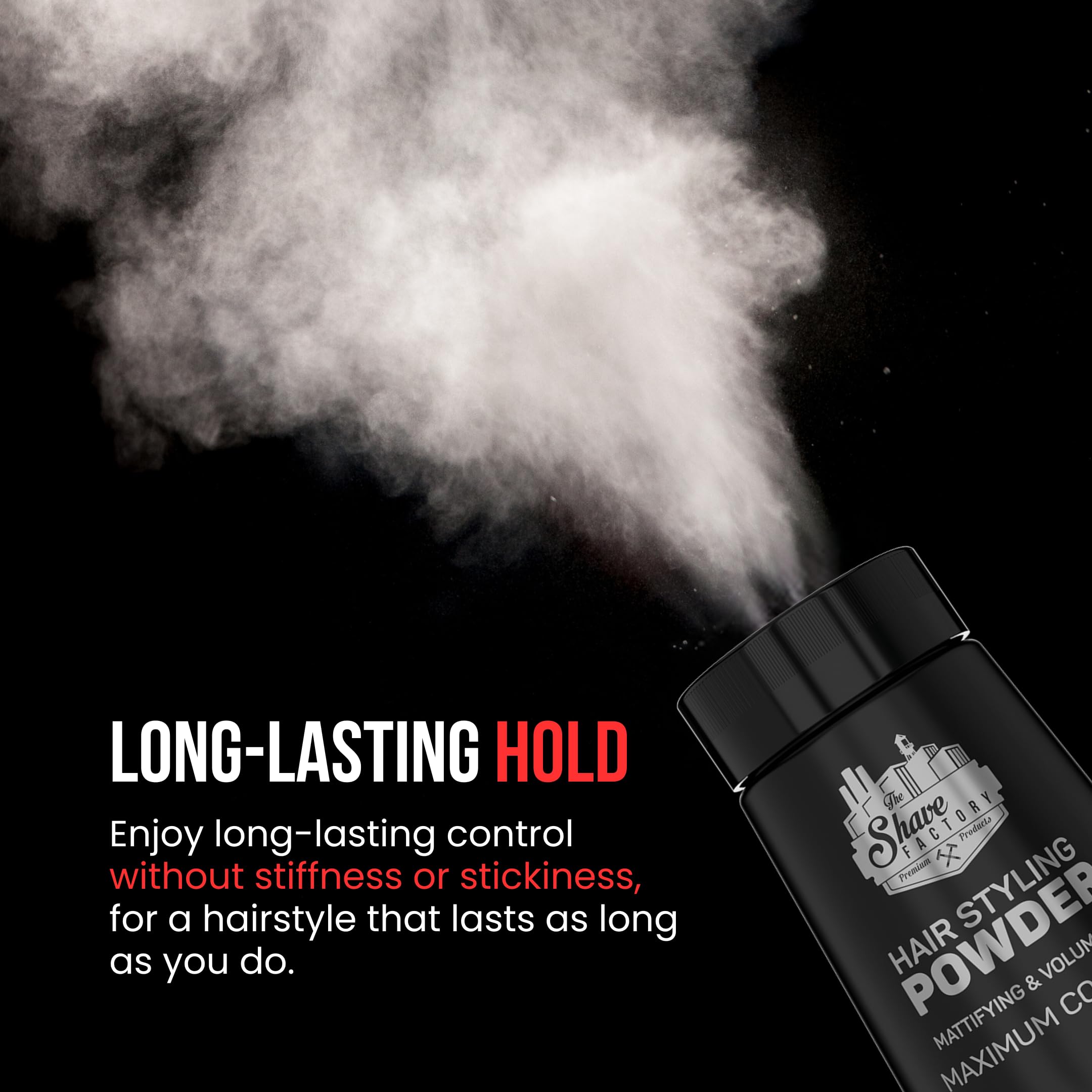 the shave factory Hair Styling Powder 21gr. Mattifying&Volumizing Powder with Maximum Control-Elegant Design, Ease Of Use, Flexible and Long-Lasting Hold Product For Professional Barbers 20gr