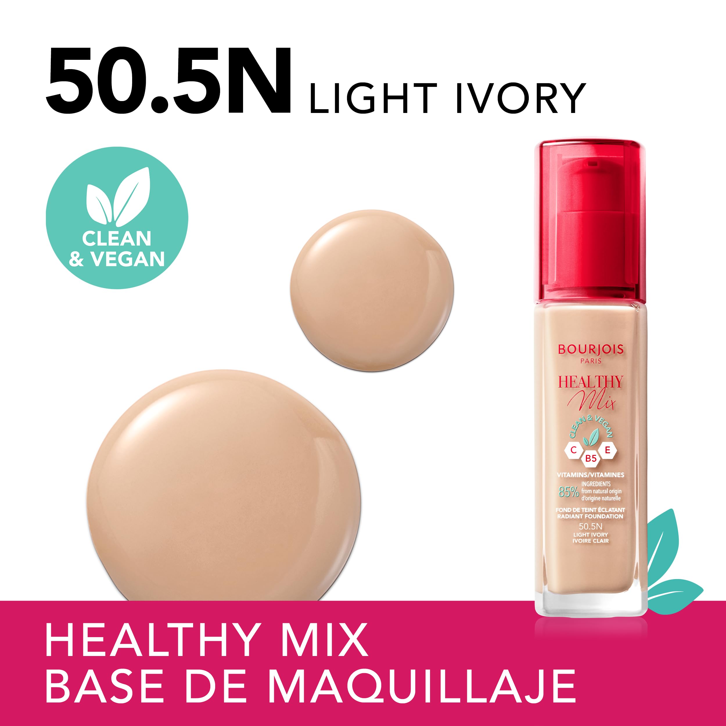 Bourjois Healthy Mix Clean and Vegan Foundation 30ml - 50.5N Light Ivory