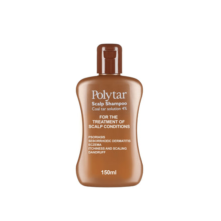 Polytar Scalp Shampoo, For Scalp Conditions, Reduces Itching, Inflammation and Scales, Shampoo Treats Psoriasis, Seborrhoeic Dermatitis, Eczema and Dandruff, Contains Coal Tar Solution, 1 x 150ml