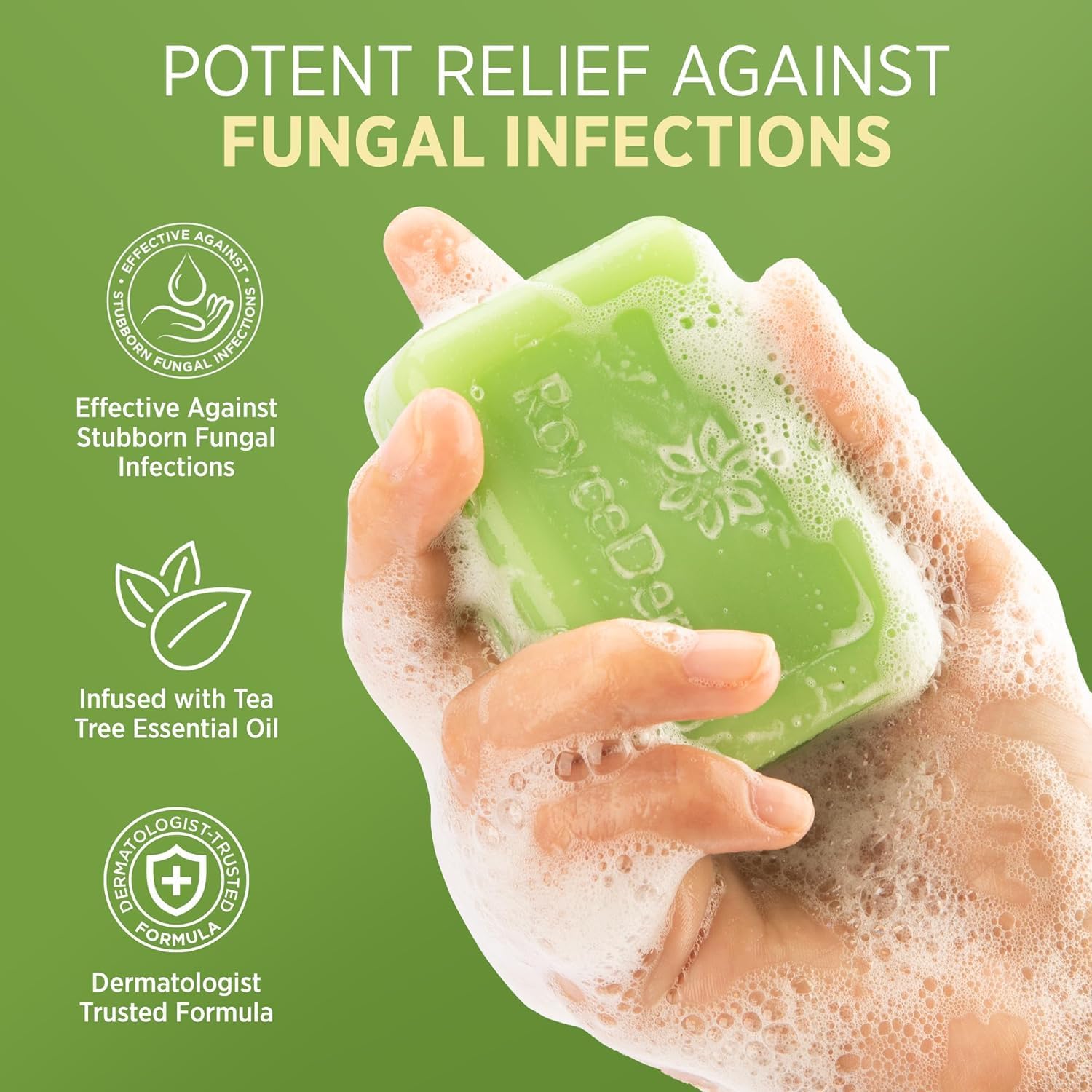 Tea Tree Oil Antifungal Soap – Antifungal Treatment for Face & Body Acne, Athlete's Foot, Tinea, Folliculitis Ringworm Jock Itch - Refresh & Cleanse with Natural Herbal Extracts