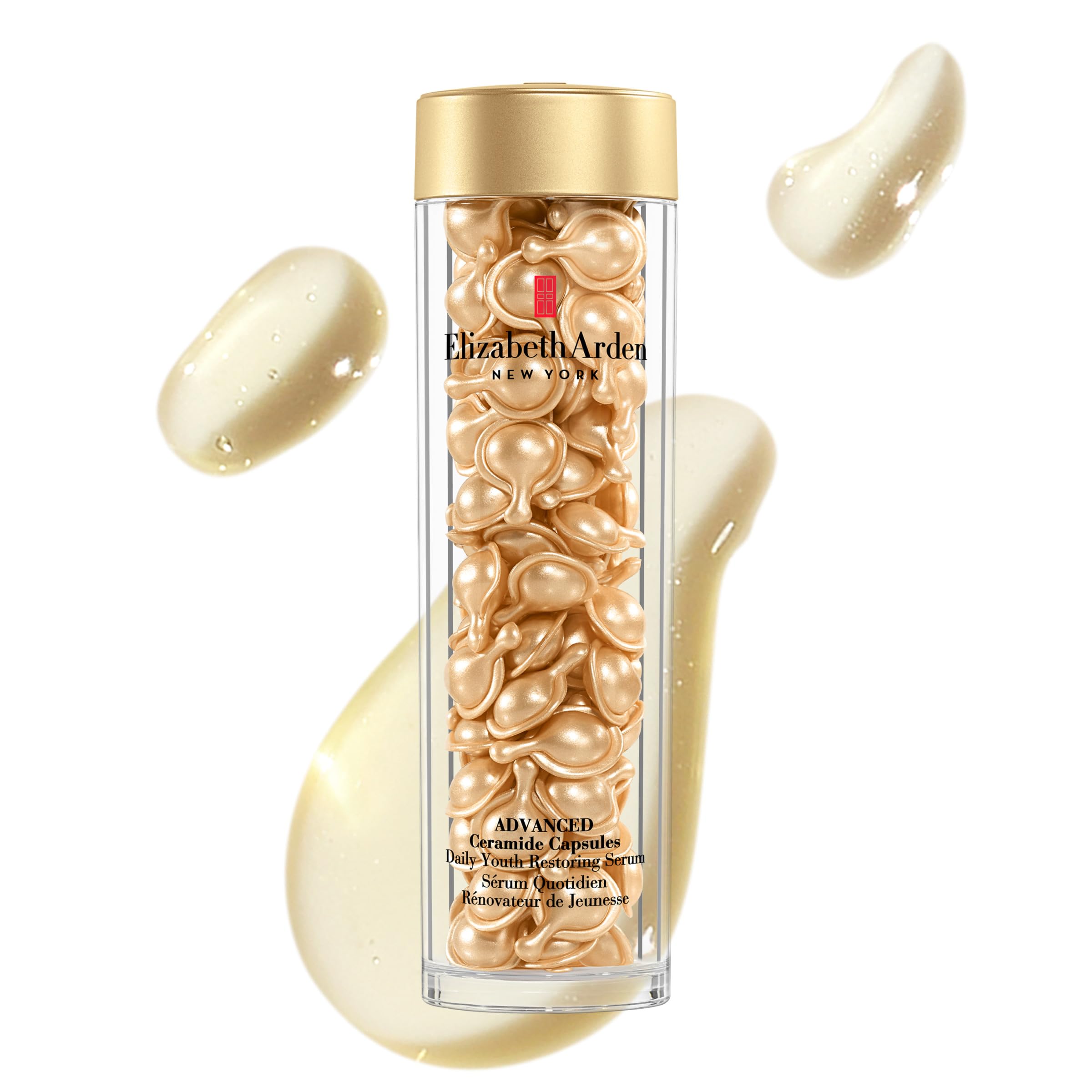 Elizabeth Arden Advanced Ceramide Face Serum Capsules, Anti-Aging Skincare, Fragrance-Free Hydrating Formula for Radiant, Firm Skin, Nourishing and Strengthening, 90 Count