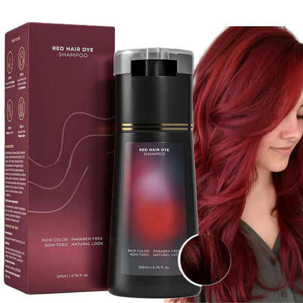 Polar Hair Dye Shampoo,Hair Dye Sham-poo,Instant Ha-ir Dy-es Shampoo,Ha-ir Colour Sham-poo Care,3 In 1 Instant Hairs D-ye Sham-poos,Easy to Use Shampoos D-ye,Colour Shampoos to Cover Grey Hairs,Red