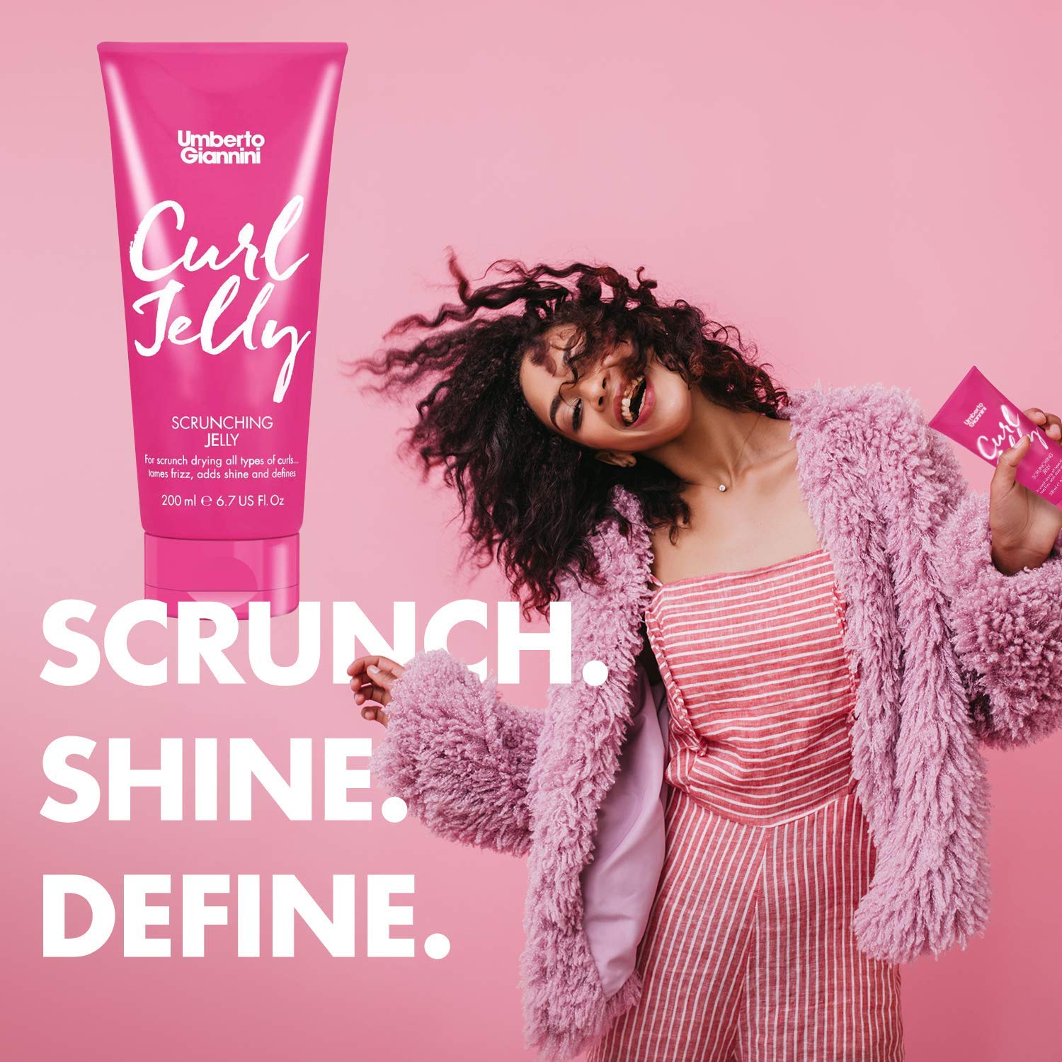Umberto Giannini Curl Styling Duo - Curl Jelly Scrunching Jelly & Curl Activating Mousse for Curly or Wavy Hair - Ultimate Hold & Definition