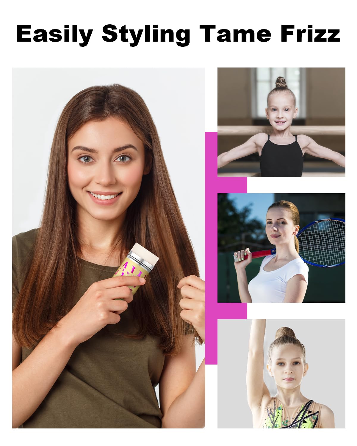 Hair Wax Stick, Wax Stick for Hair Flyaways Kids & Women Hair Accessories for Women Girls Hair Bun Maker for Kids Hair Slick Stick Baby Hair Gel Stick Kids Hair Products Hair Smoothing Stick
