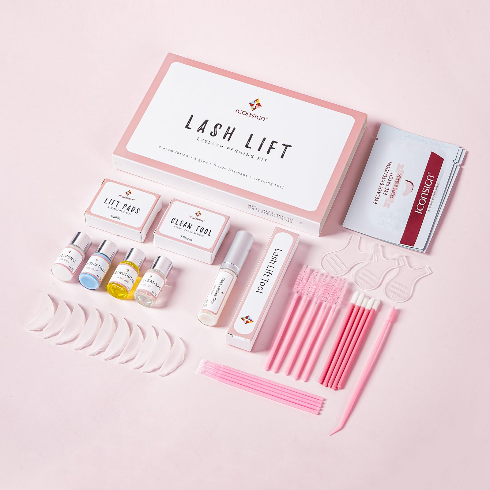 ICONSIGN Lash Lifting Kit Eyelash Perm Kit Upgraded Version Lash Curling, Effective Economical Lash Lifting with Whole Tools, Semi-Permanent Curling Perming Wave Suitable For Salon