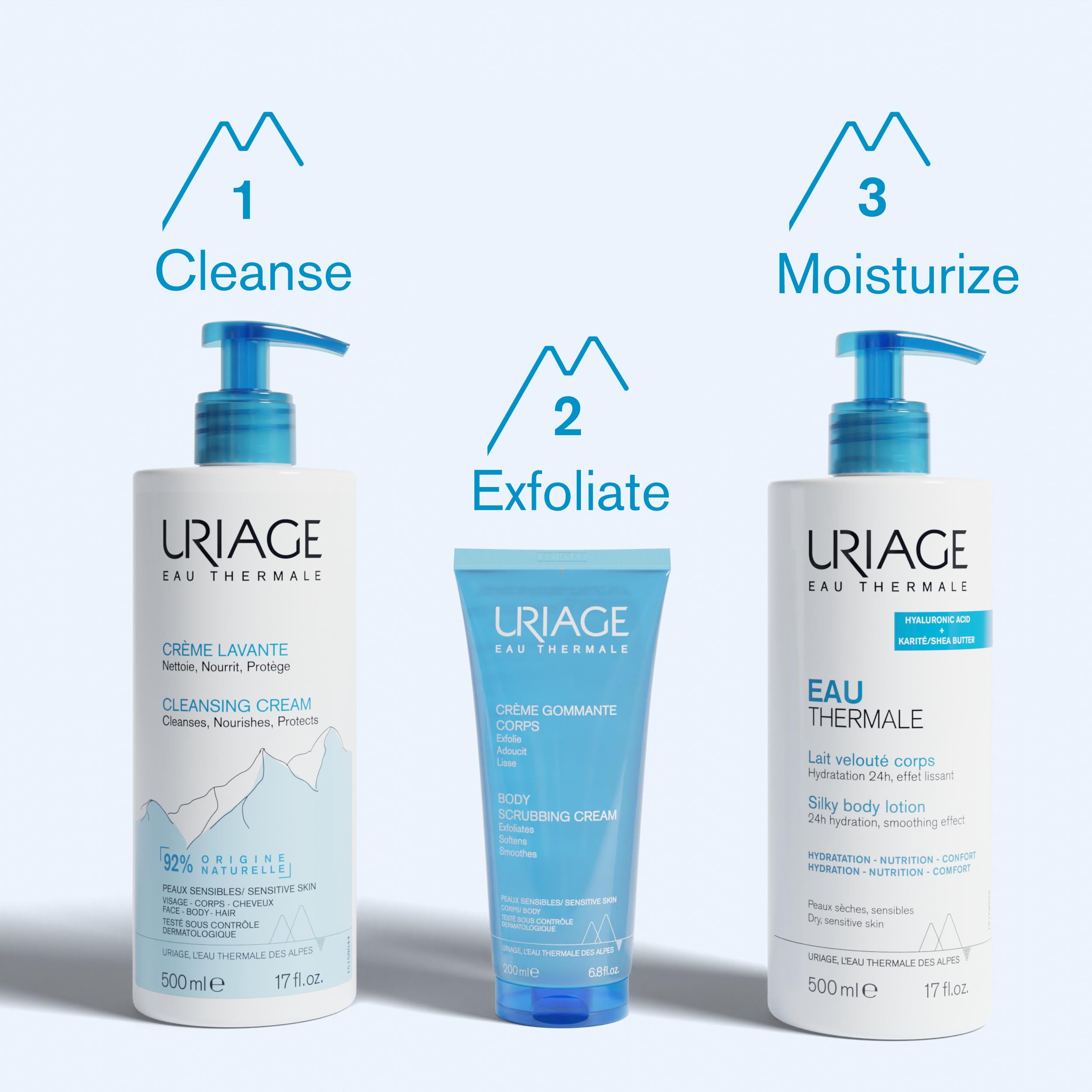 URIAGE Silky Body Lotion with Shea Butter & Hyaluronic Acid | 24H Hydration, Smoothing Effect, Moisturizer, Paraben-Free, 500 mL / 17 oz