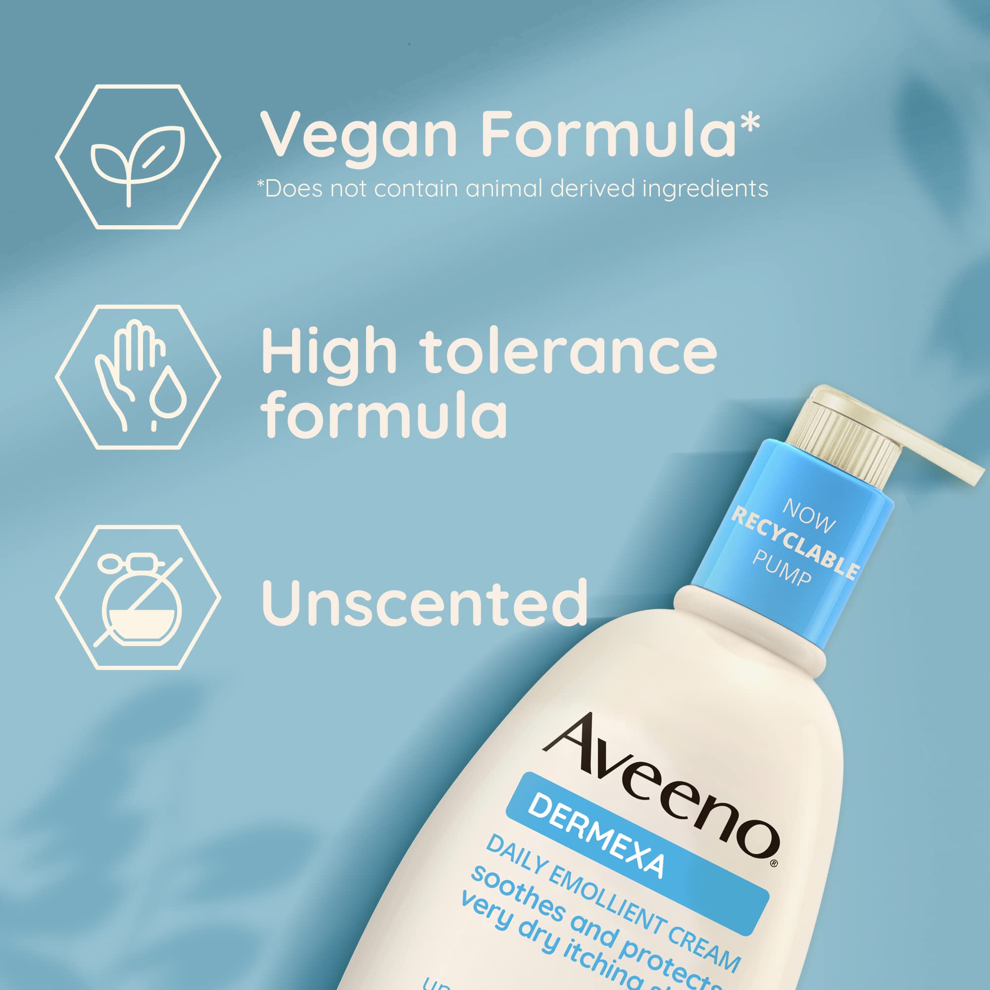 Aveeno Dermexa Daily Emollient Cream (1x 300ml), Emollient Cream Enriched with Triple Oat Complex and Ceramides, Soothing Relief from Dry, Itchy Skin Prone to Eczema