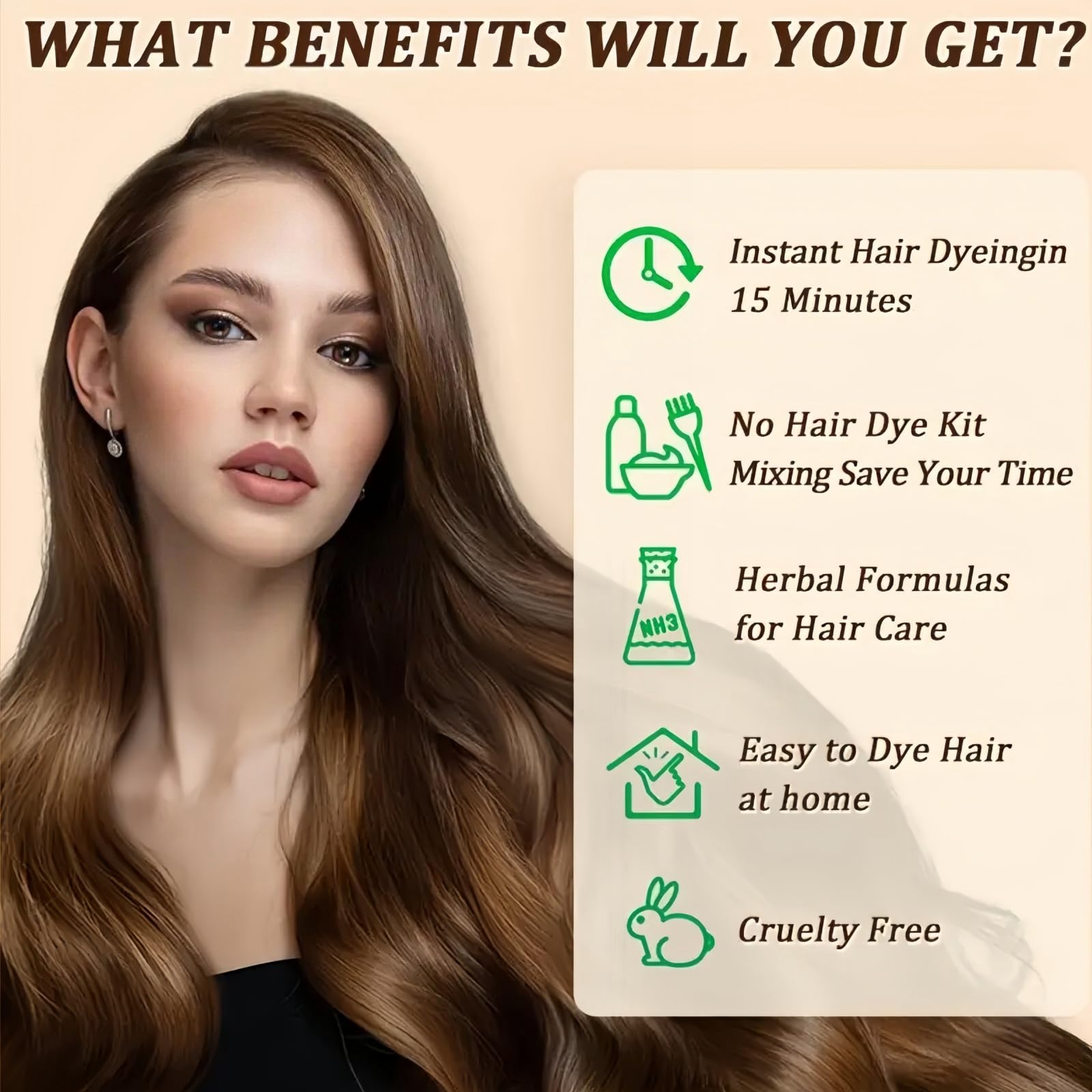 Polar Hair Dye Shampoo,3 in 1 Shampoo for Color Treated Hair,Brown Hair Dye,Natural Plant Hair Dy/e Sham/poo,Pol/ar Hair Care,Ha/ir Care Instant Dye Sham/poo,Ha/ir Dye Pure Plant Extract(Light Brown)