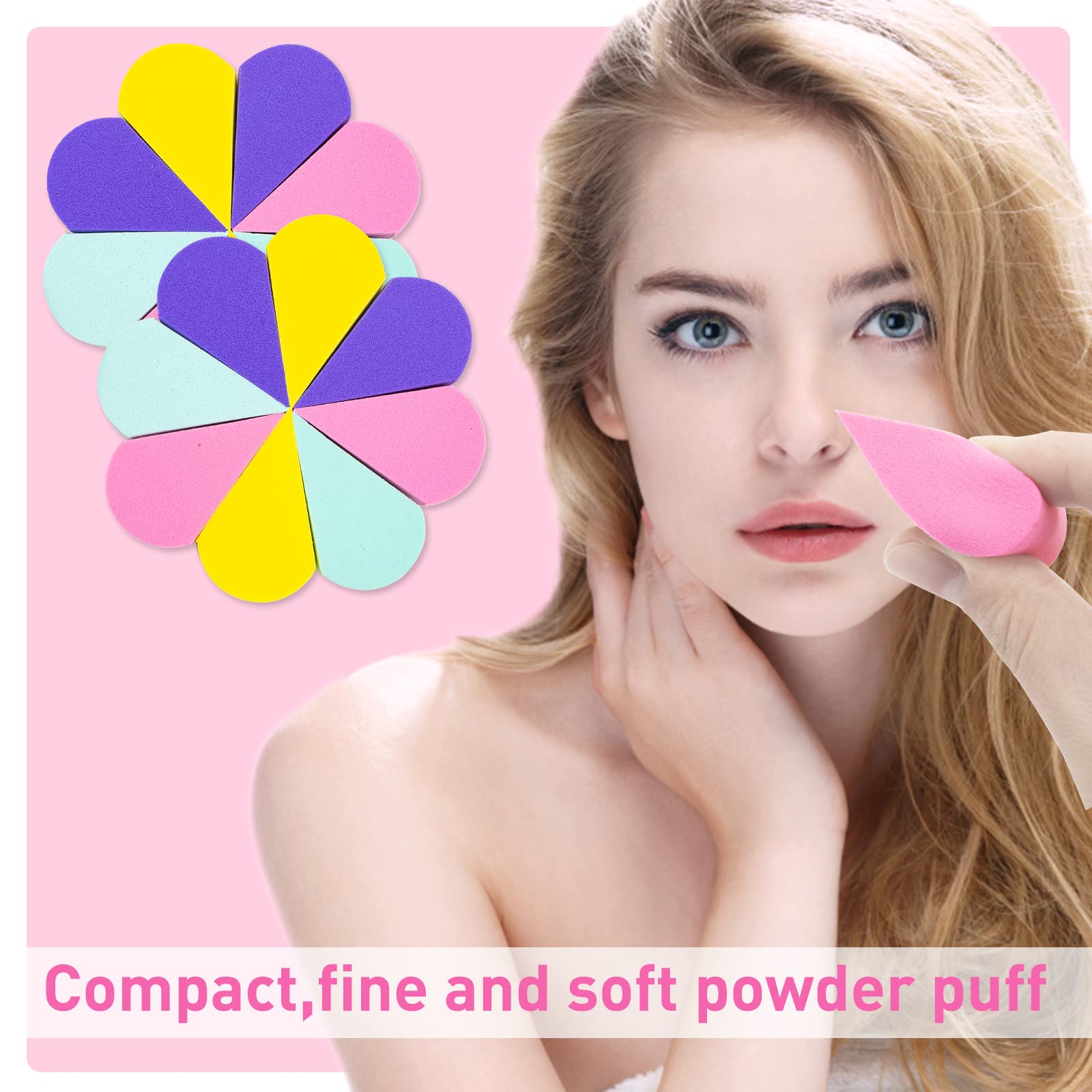 16Pcs Makeup Sponge Face Paint Sponges Reusable Soft Petal Shape Foundation Sponge Beauty Blenders for Cream Concealer Makeup & face sponges cleansing