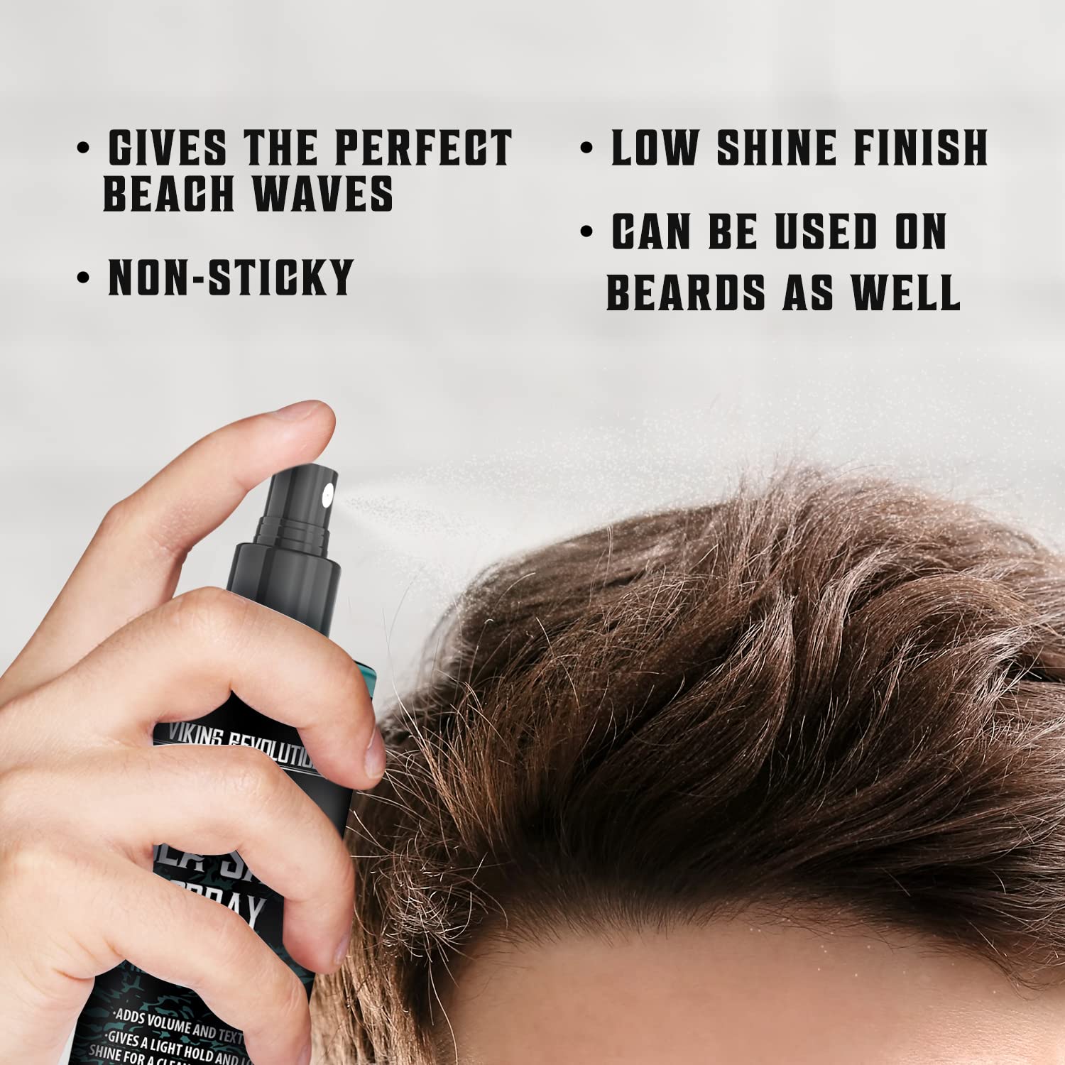 Viking Revolution - Sea Salt Spray for Hair Men - 2 x 260 ml - Hair Texturizing Spray with Kelp, Aloe Vera & Red Algae Extract - Surf Spray - Volume & Texture - Gifts For Men