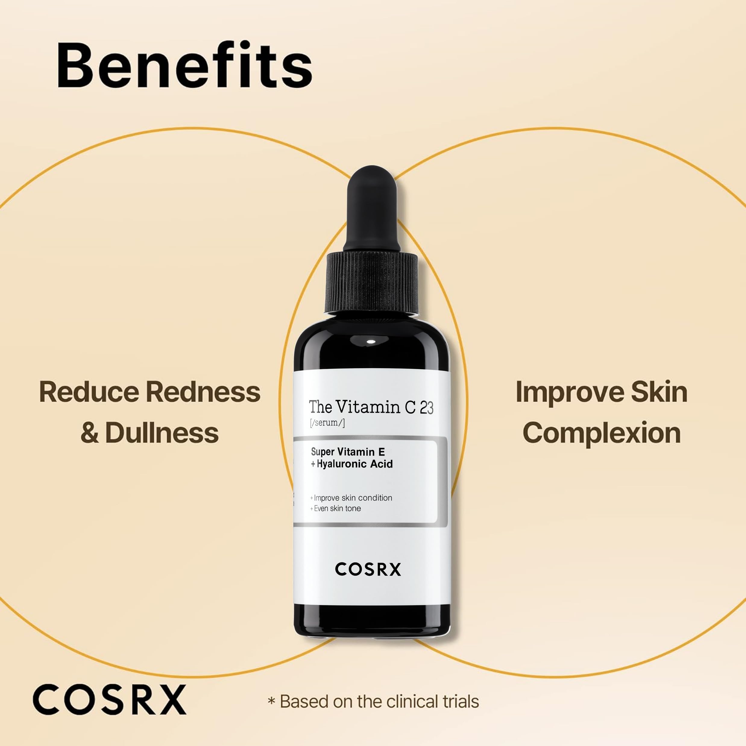 COSRX Pure Vitamin C 23% Serum with Vitamin E & Hyaluronic Acid, Brightening & Hydrating Facial Serum for Fine Lines, Uneven Skin Tone & Dull Skin, Korean Skincare, 0.7oz/20g