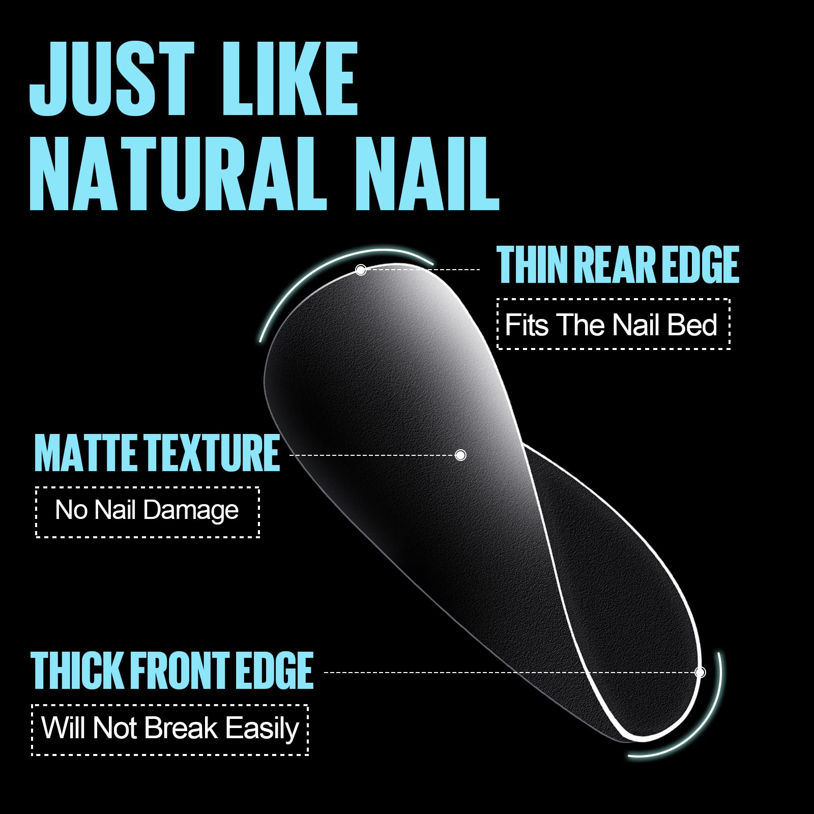 TOMICCA Extra Short Oval Nail Tips - 450Pcs Soft Acrylic Nails Tip, 15 Sizes Double-sided Matte No File False Tips, Strong Full Cover Short Gel Tips for Nail Extensions