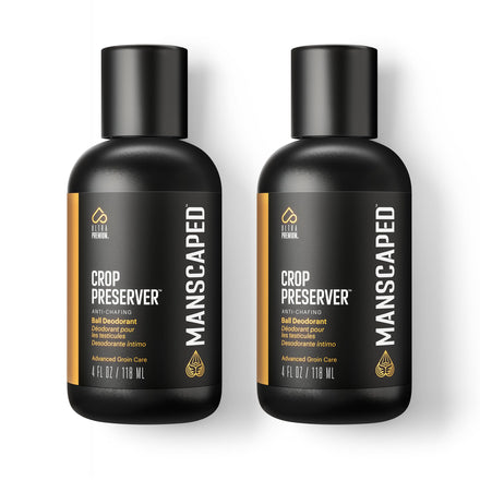 MANSCAPED® The Crop Preserver®, Anti-Chafing Men's Ball Deodorant, Male Care Hygiene Moisturizer Featuring Soothing Aloe Vera, 4oz (2-Pack)