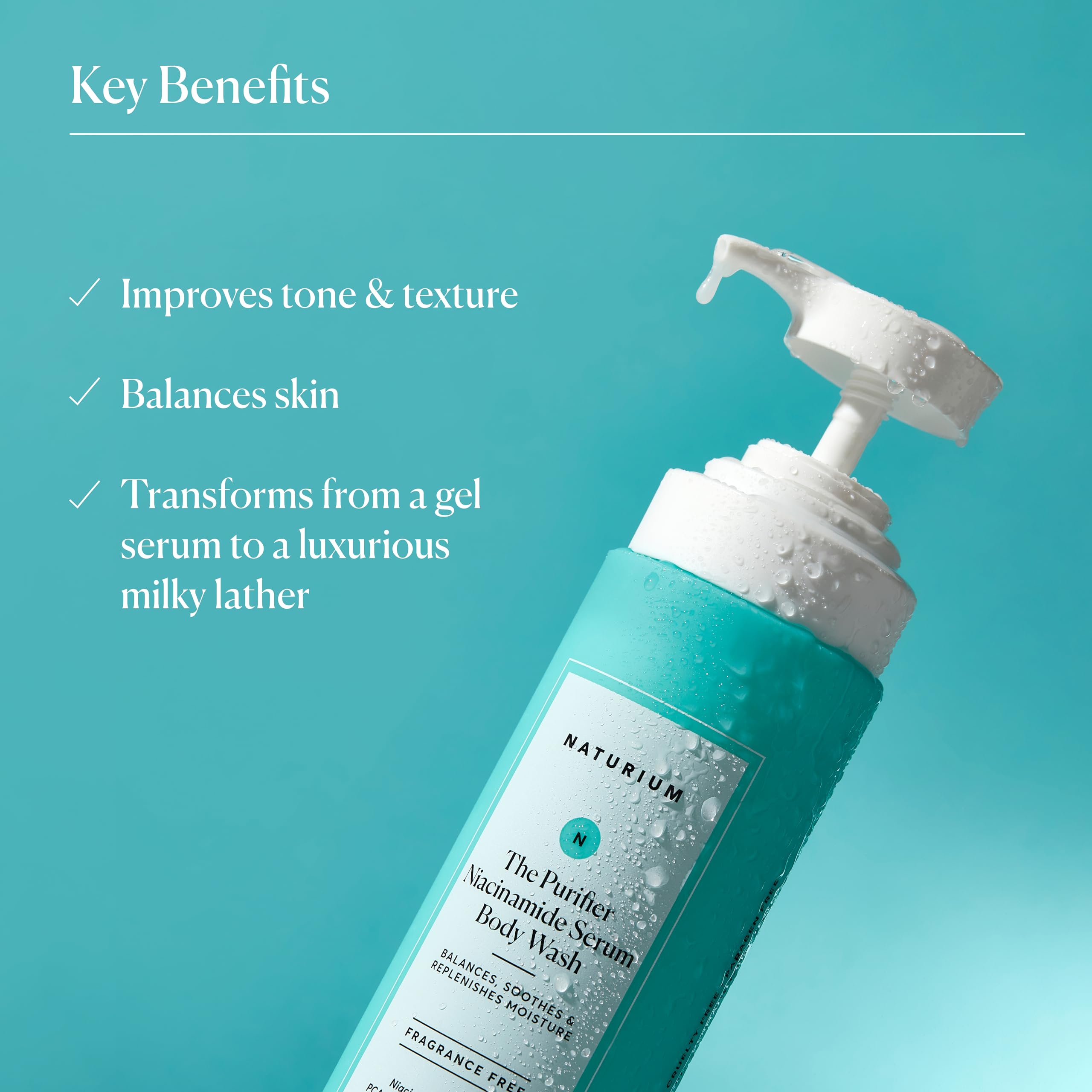 Naturium The Purifier Niacinamide Serum Body Wash, Gentle Cleanser | 16.9 FL OX / 500 ML