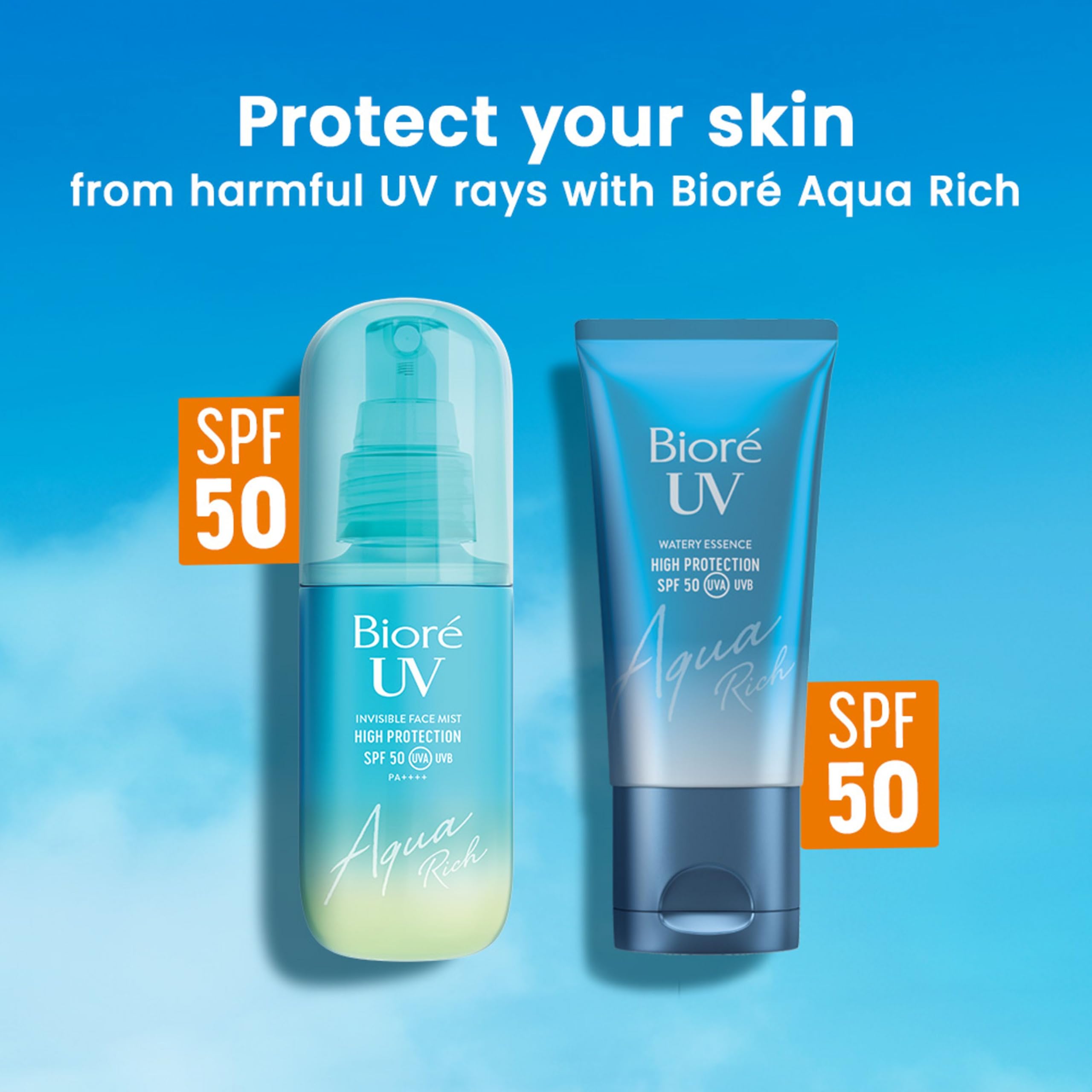 Bioré Aqua Rich UV Invisible Face Mist SPF 50, 60ml