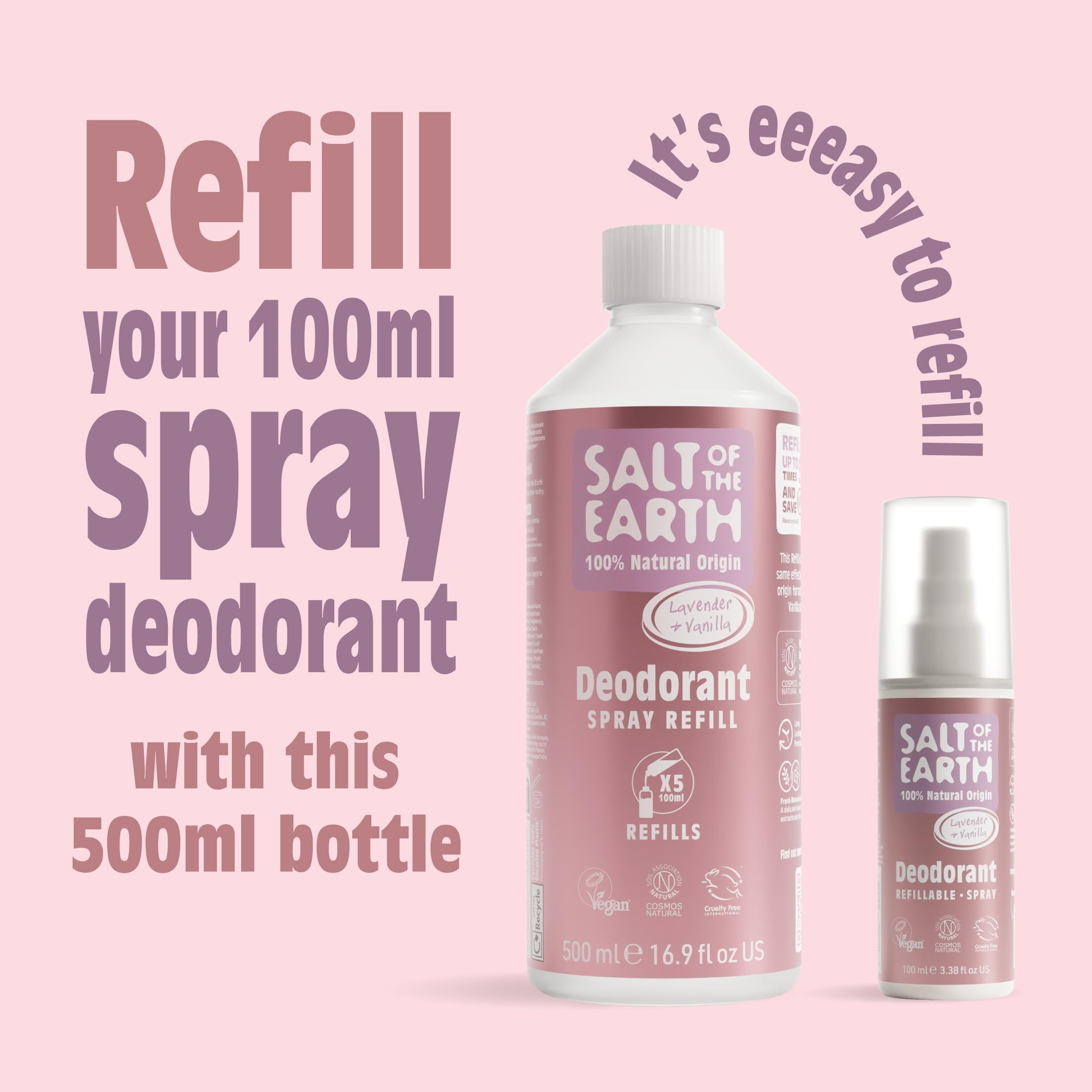 Salt of The Earth Lavender & Vanilla Natural Deodorant Refill 500ml