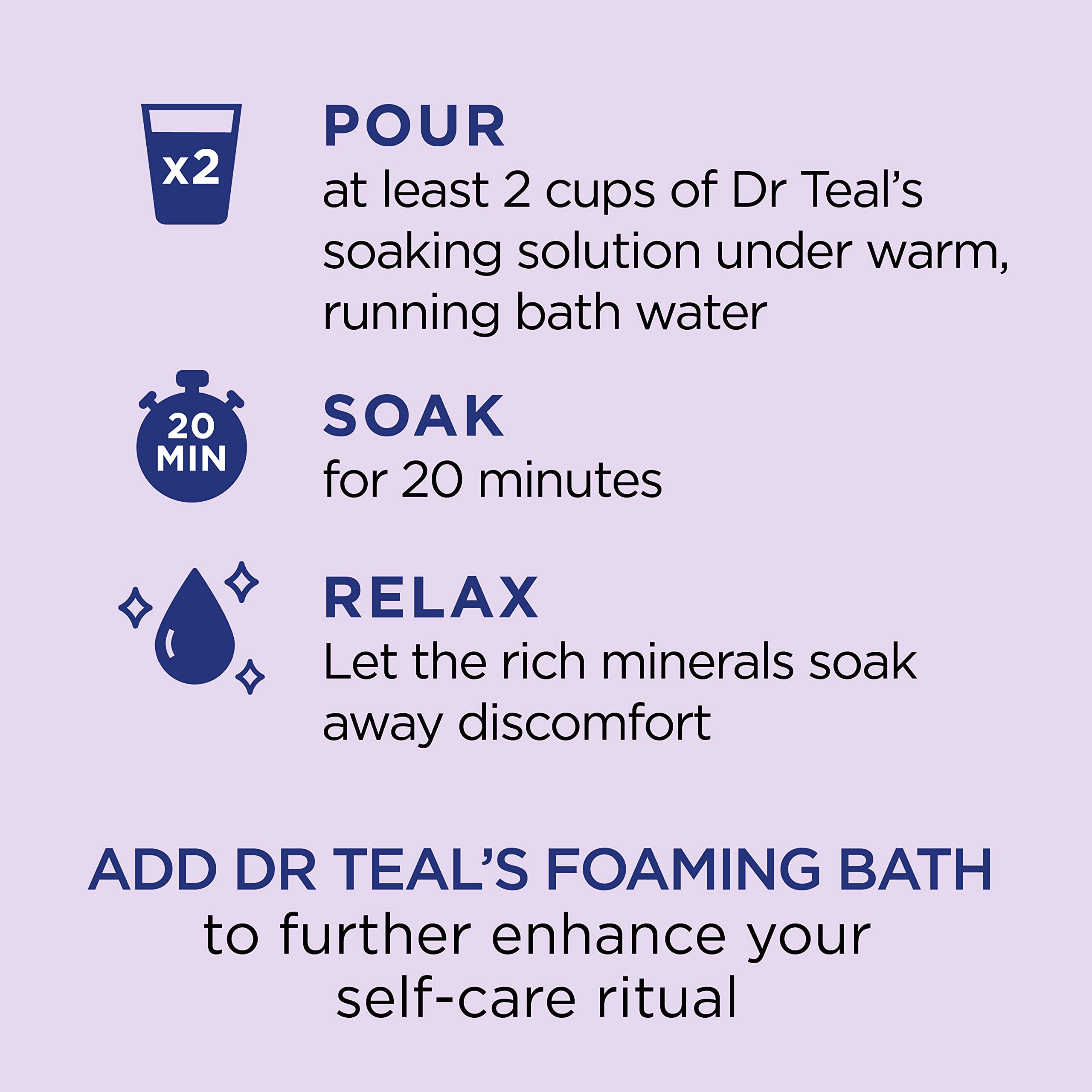 Dr Teal's Epsom Salt Magnesium Soak, Soothe & Sleep with Lavender, 3 lbs
