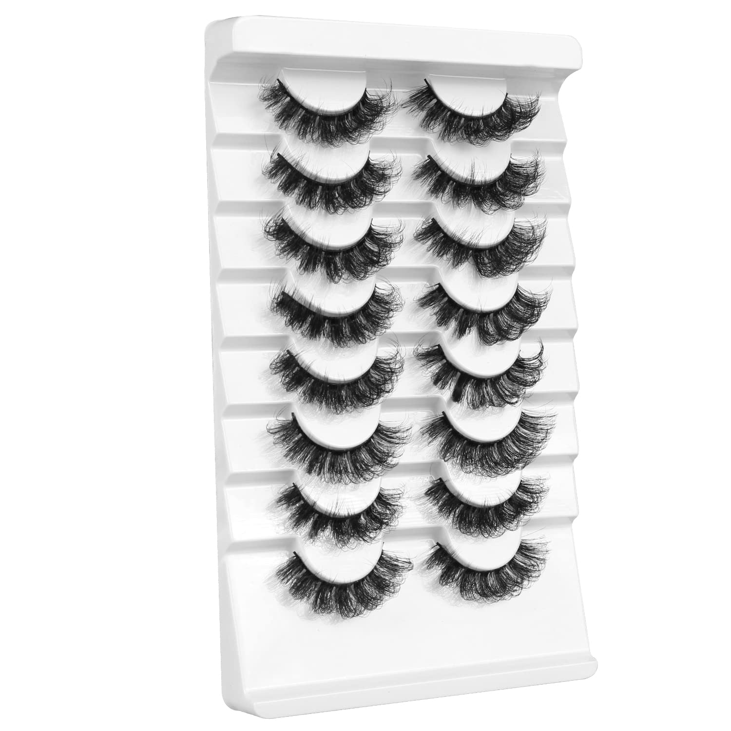 Leipple Mink Lashes Fluffy 8D False Eyelashes Natural Waterproof Thick Fluffy Fake Eyelashes 8 Pairs Cat Eye Lashes(QZ-04)