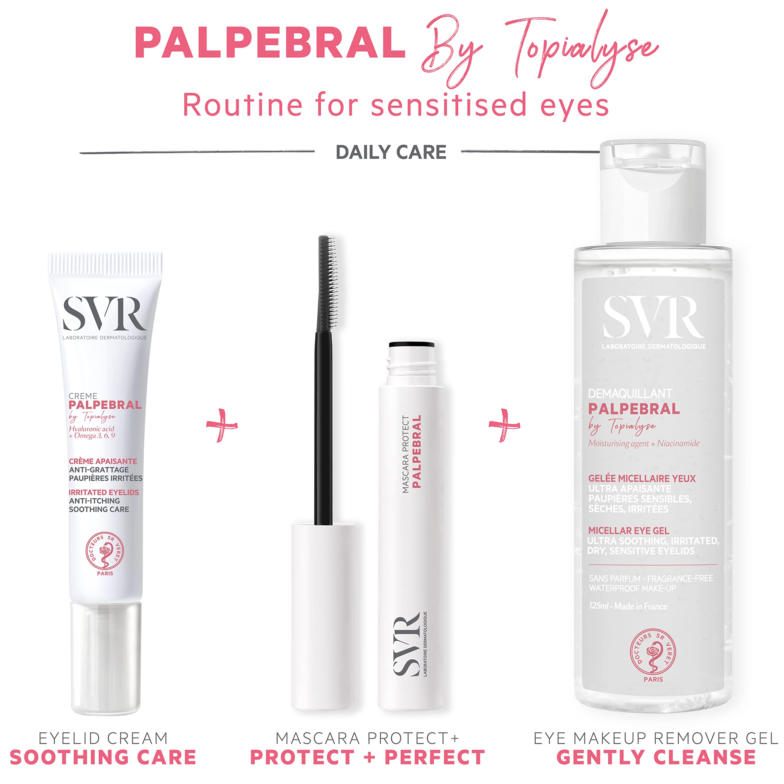 SVR PALPEBRAL Soothing Eczema Eye Cream for Dry, Sensitive, Itchy, Flaky Eyelids Prone to Irritation and Blepharitis, Steroid-free Formula, 15ml