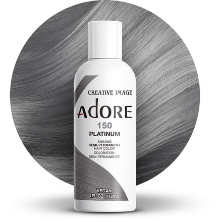 Adore Semi Permanent Hair Color - Vegan and Cruelty-Free Silver Hair Dye - 4 Fl Oz - 150 Platinum (Pack of 1)