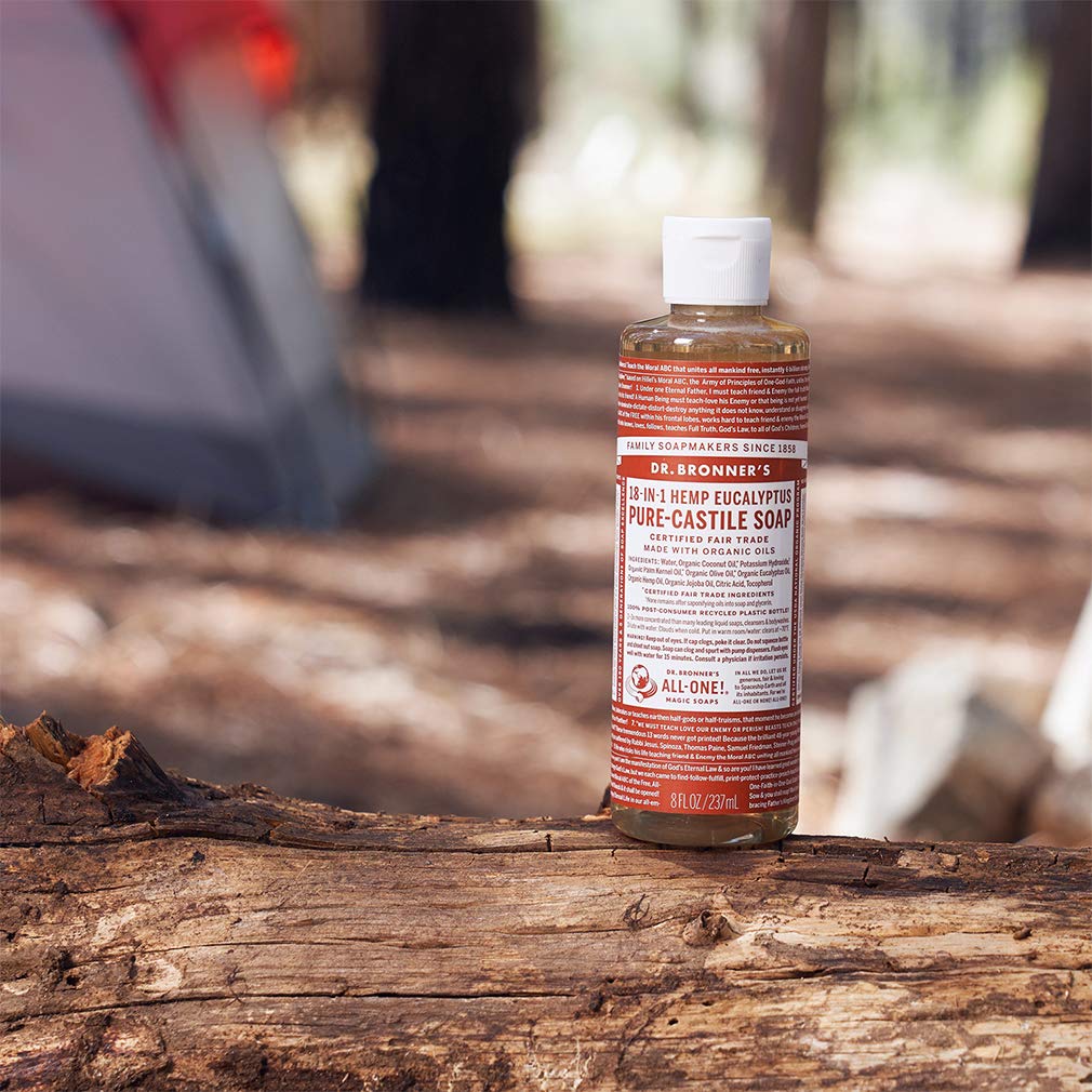 Dr. Bronner's - Pure-Castile Liquid Soap (Eucalyptus, 16 ounce) - Made with Organic Oils, 18-in-1 Uses: Face, Body, Hair, Laundry, Pets and Dishes, Concentrated, Vegan, Non-GMO