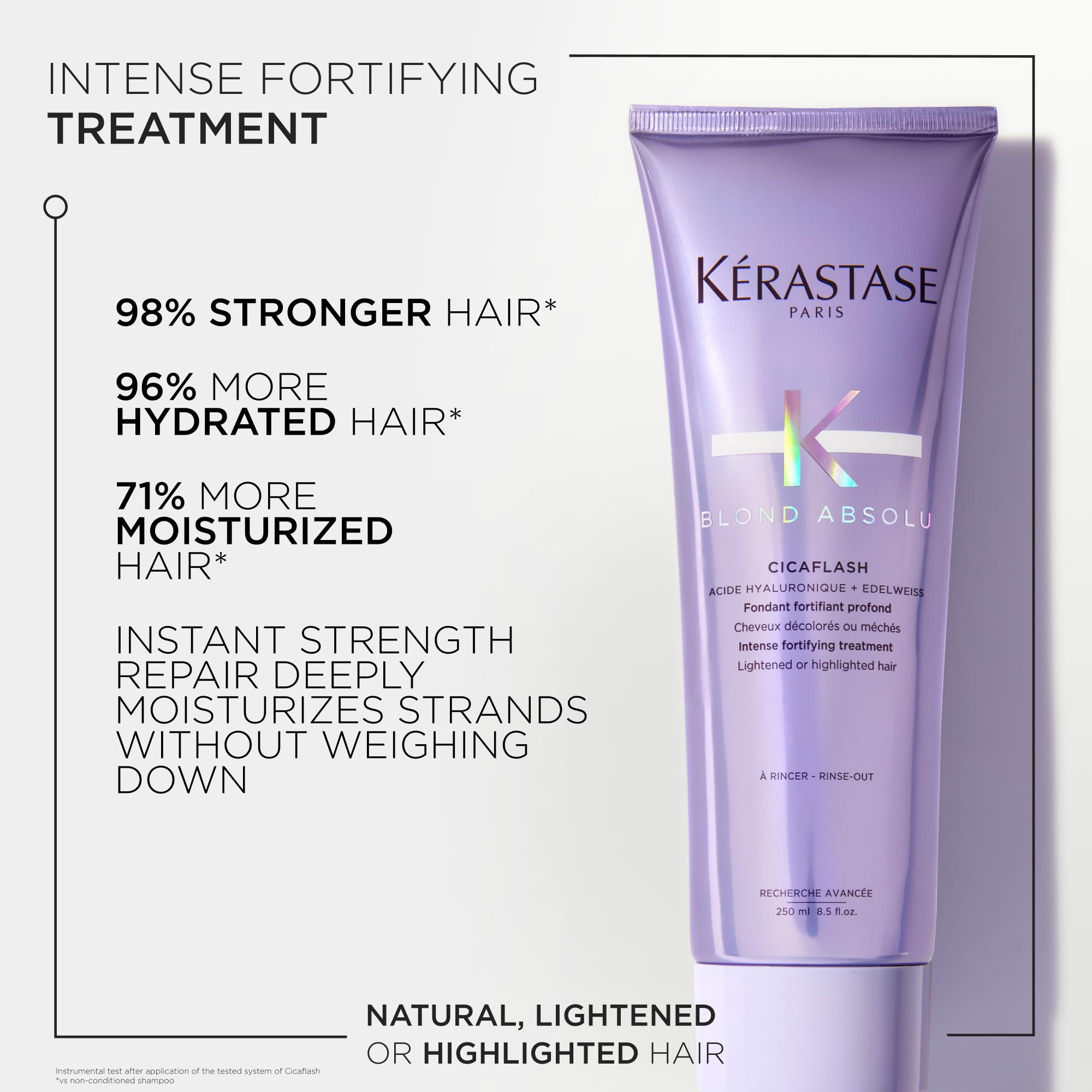 KÉRASTASE Blond Absolute Cicaflash Conditioner for Bleached, Highlighted and Damaged Hair, Strengthens and Nourishes, Protects Against Breakage with Hyaluronic Acid, 8.5 Fl Oz