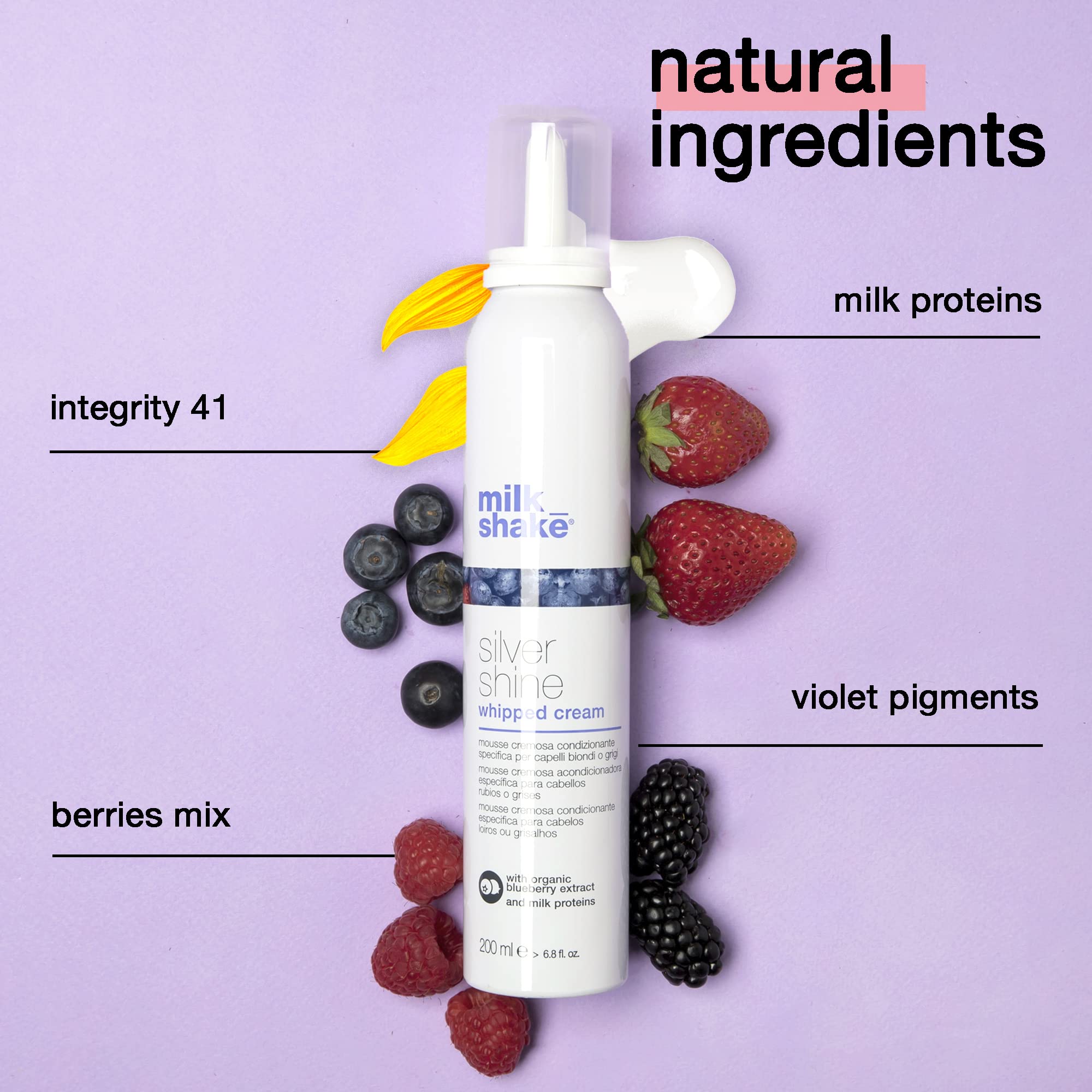 milk_shake Silver Shine Whipped Cream No-Rinse Creamy Conditioning Foam, 6.8 Fl Oz