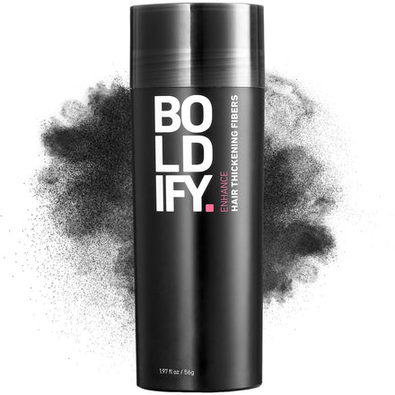 BOLDIFY Hair Fibres (56g) - Fill In Thinning and Fine Hair for an Instantly Fuller, Thicker Look - 14 Shades for Women and Men - Black
