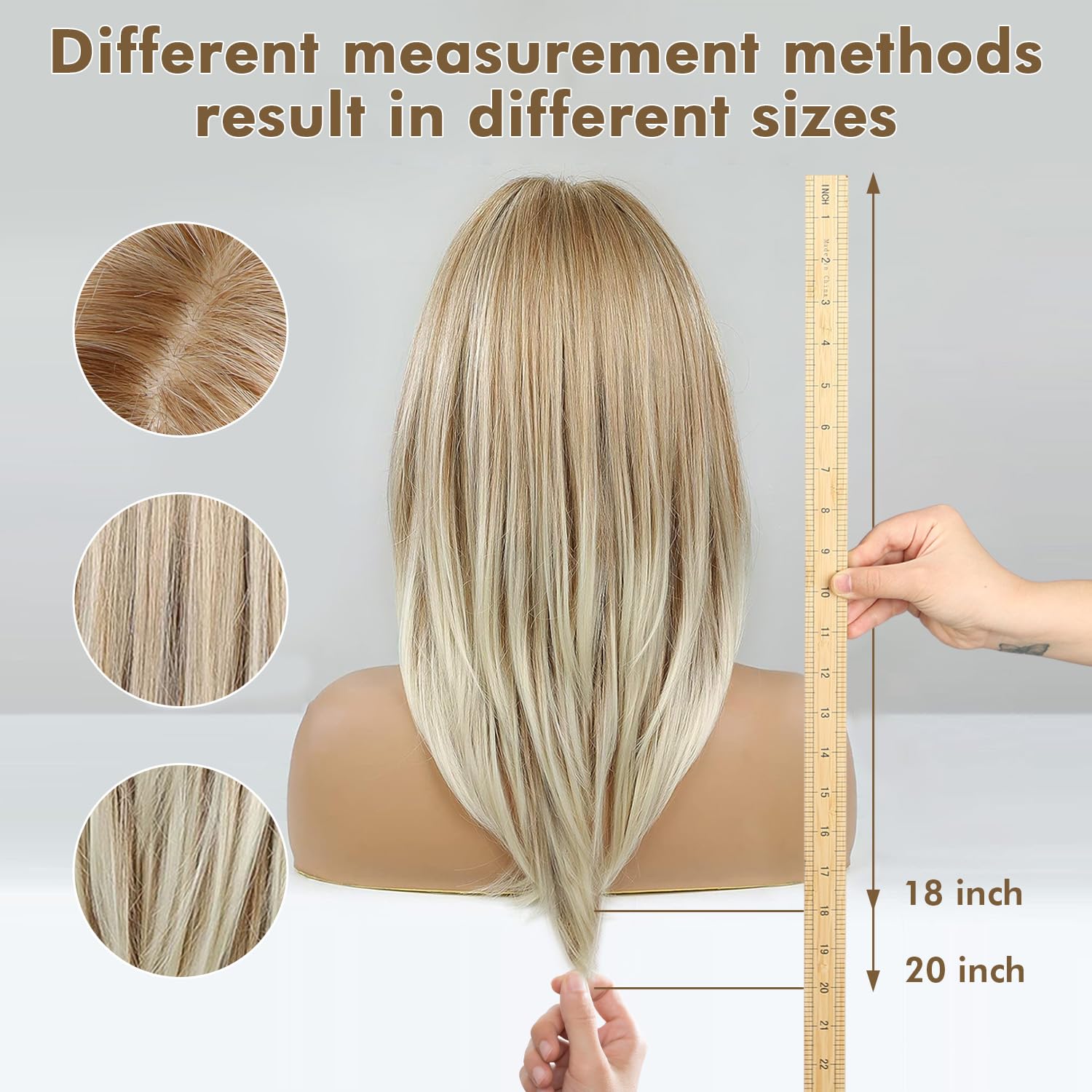 HAIRCUBE Long Blonde Wigs for Women, Synthetic Hair Shoulder-Length Wig with Fringe