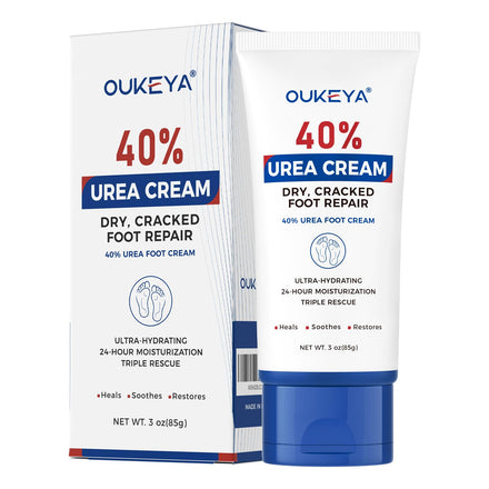 OUKEYA Urea Cream 40 Percent, Urea Foot & Hand Cream for Cracked Heels and Dry Skin, Urea Lotion for Deep Moisturizing, Callus Remover Nourishes Soften, Maximum Strength, Easy to Carry, 85g