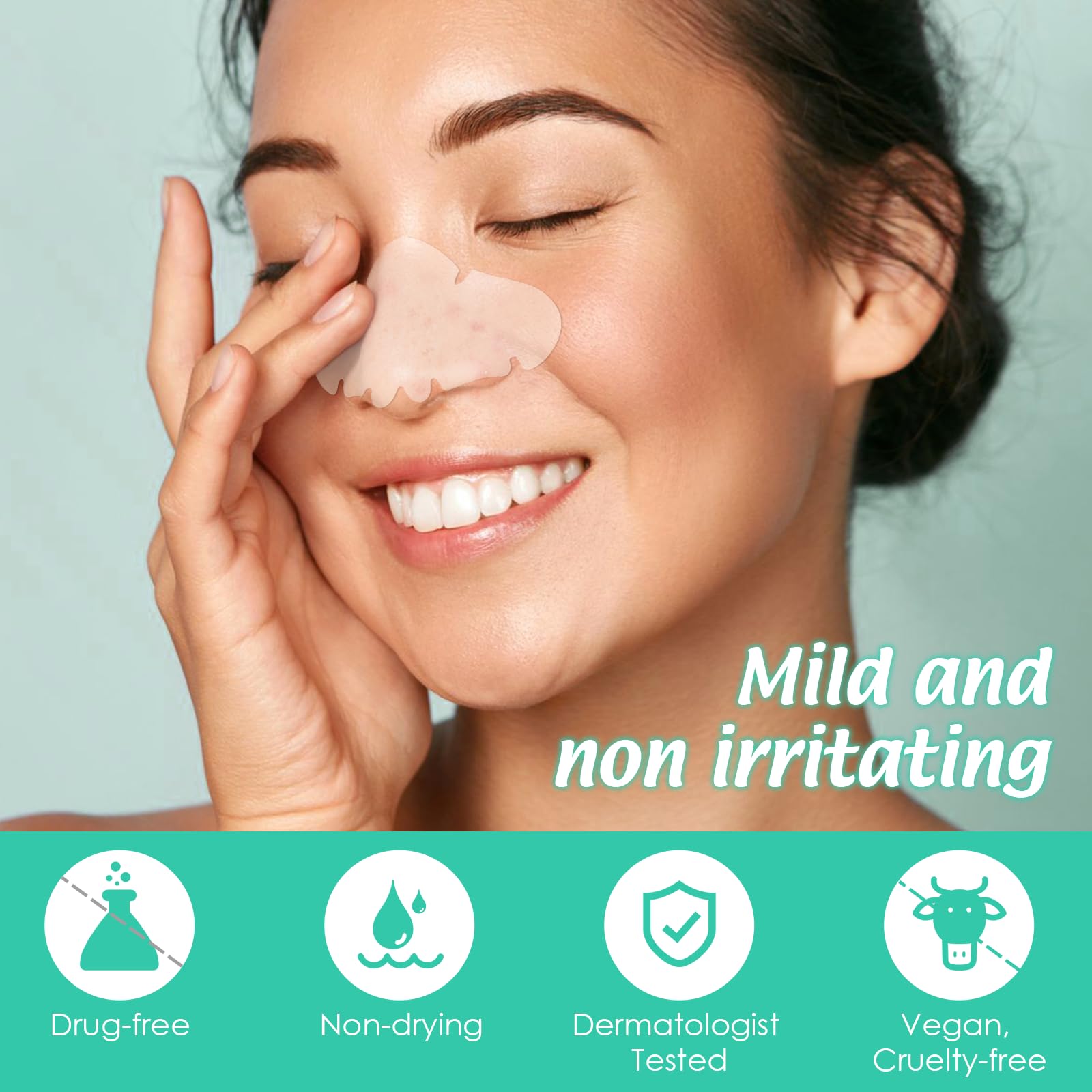 Pimple Patches Nose Large Spot Patches Spot Stickers Acne Treatment Absorbing Cover Invisible Blemish Cover Acne Dots for Fast Acting Skincare (20 Nose)