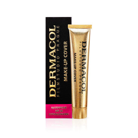 Dermacol Full Coverage Foundation | Long Lasting Waterproof Makeup Cover Cream SPF30 | Hypoallergenic & Light Weight Liquid | Tattoo, Acne, Spots, Under-eye Skin Cover-up | Medium Beige Rosy 213, 30g