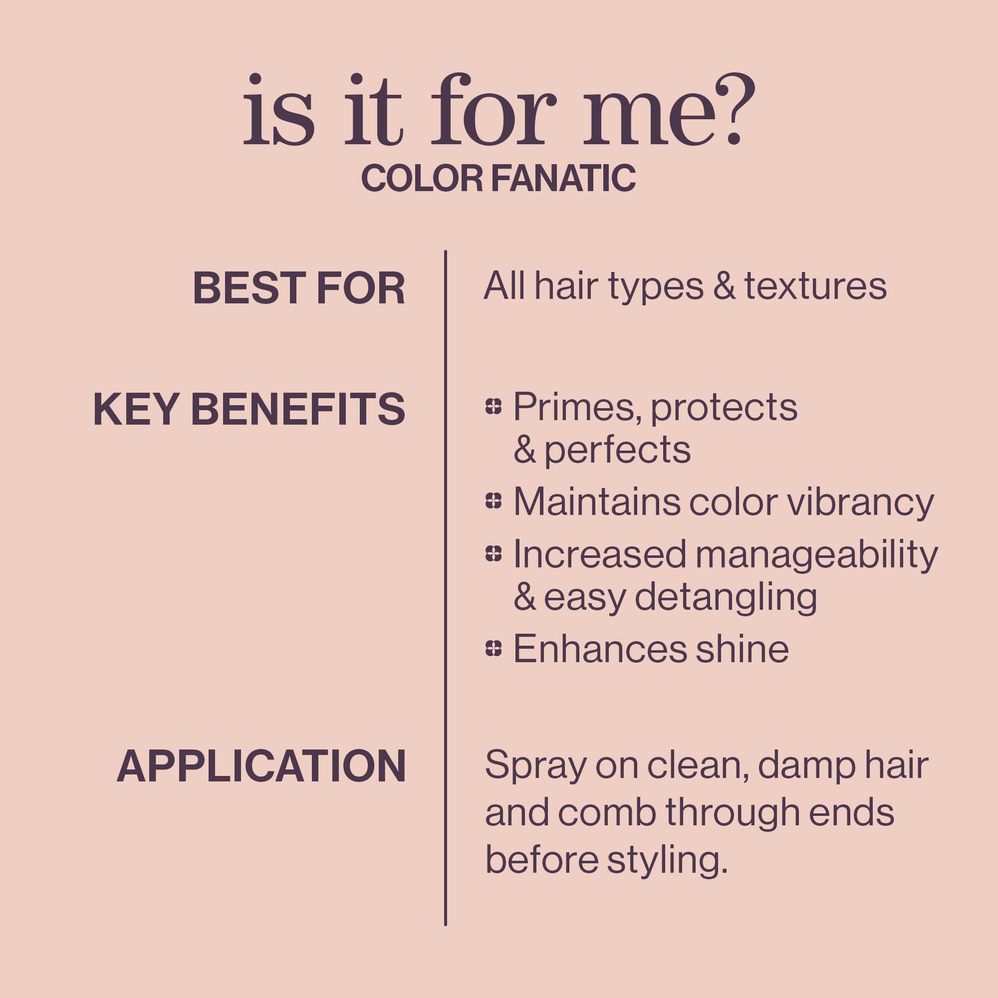Pureology Color Fanatic Leave-in Conditioner Hair Treatment Detangler Spray | Protects Hair Color From Fading | Heat Protectant | Vegan | 6.7 Fl Oz