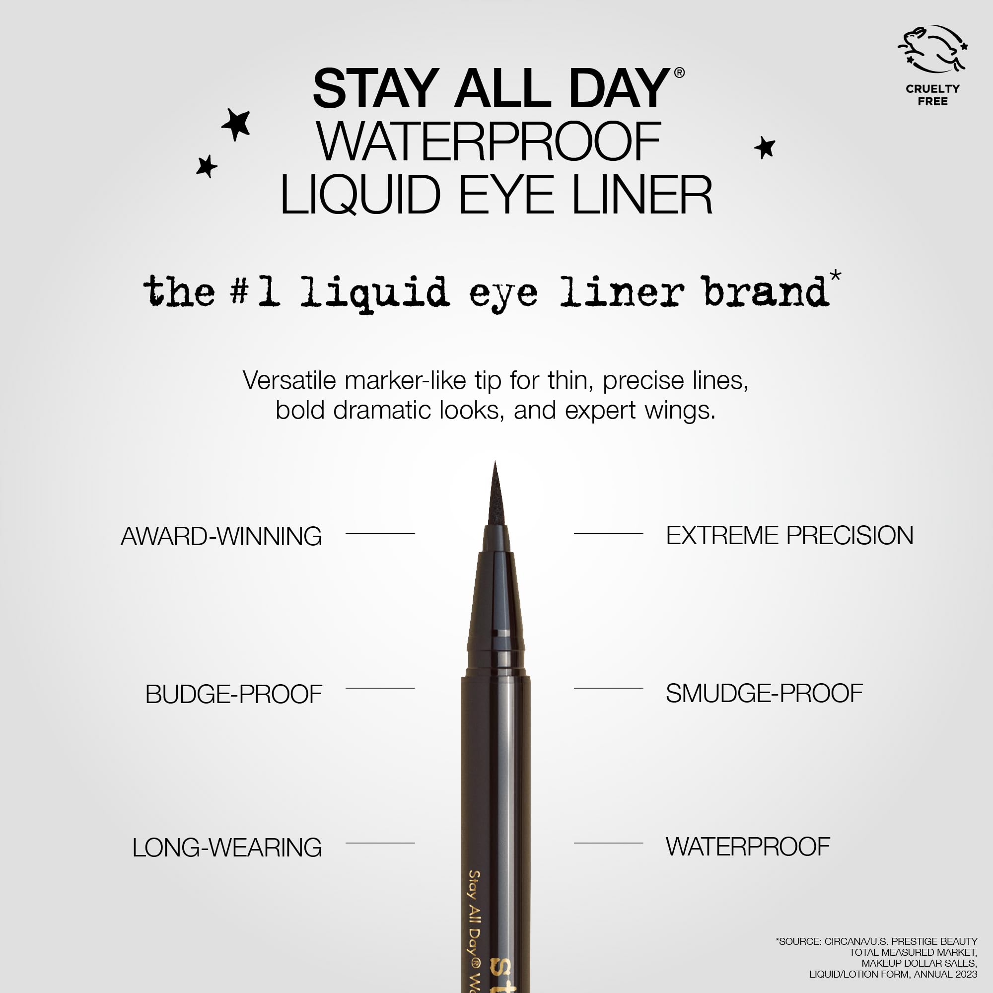 Stila All Day Waterproof Liquid Eye Liner, Easy To Use Eyeliner Pen, Smudge and Transfer Proof, Liner Stays On All Day and Night, Goes On Smoothly Without Skipping, Smudging or Pulling