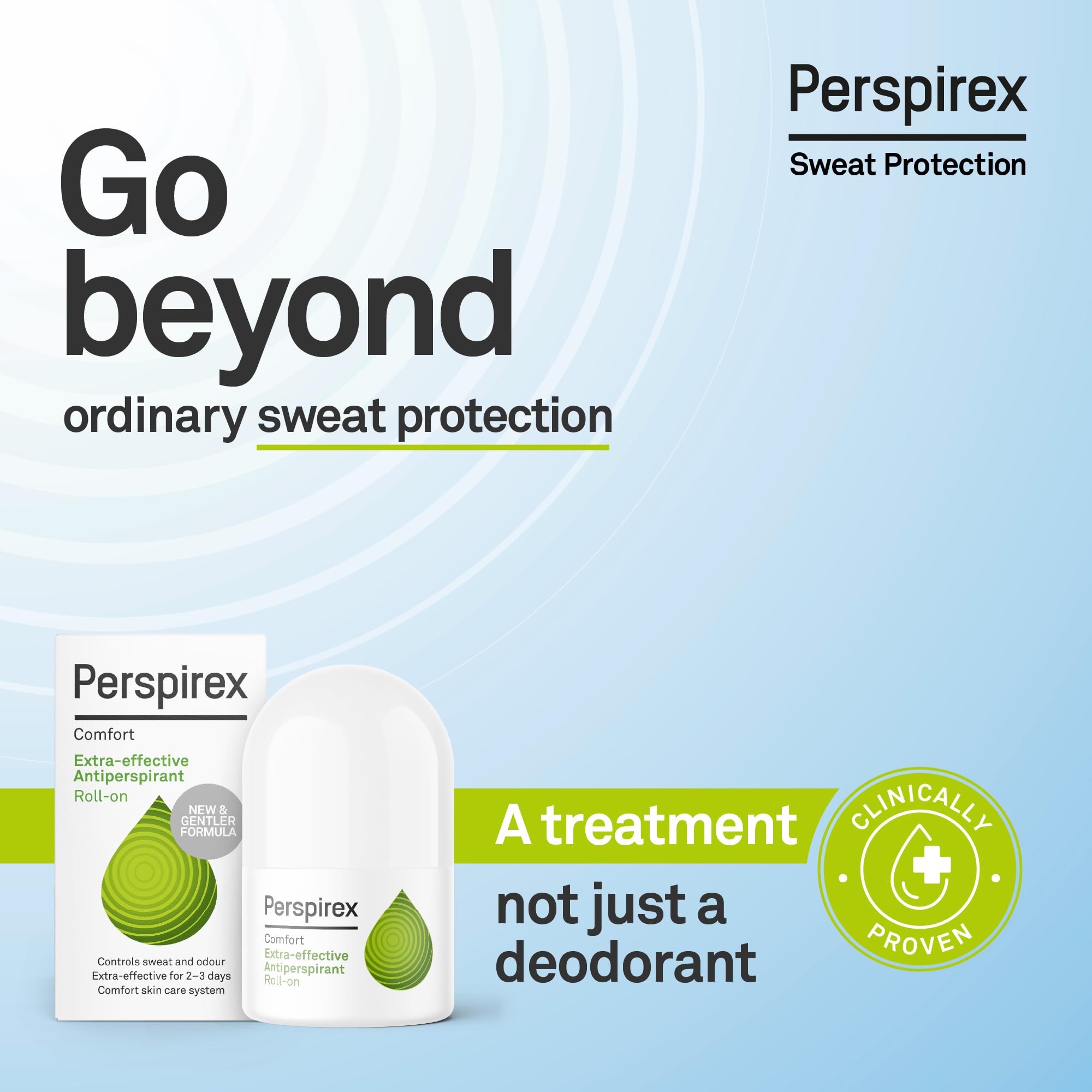 PERSPIREX Extra Strength Antiperspirant Roll On COMFORT 20ml - Fresh Scent 3+ days Odour Protection, Perspirex is an extra strength deodorant brand