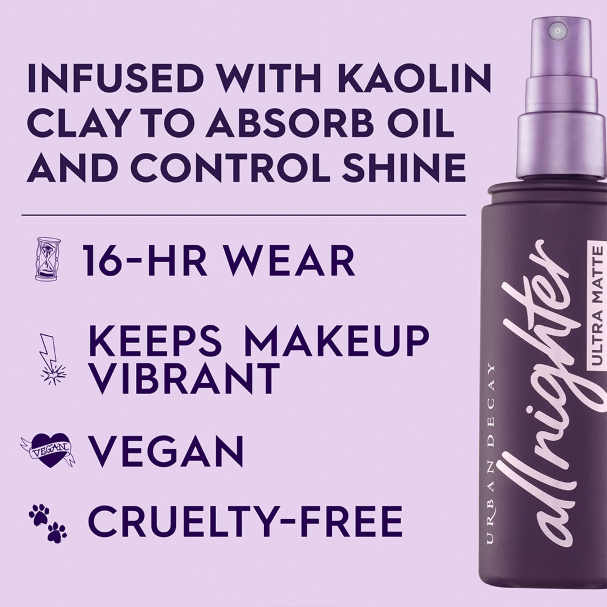 Urban Decay All Nighter Makeup Setting Spray, Matte Long-Lasting Fixing Spray for Face, 118ml