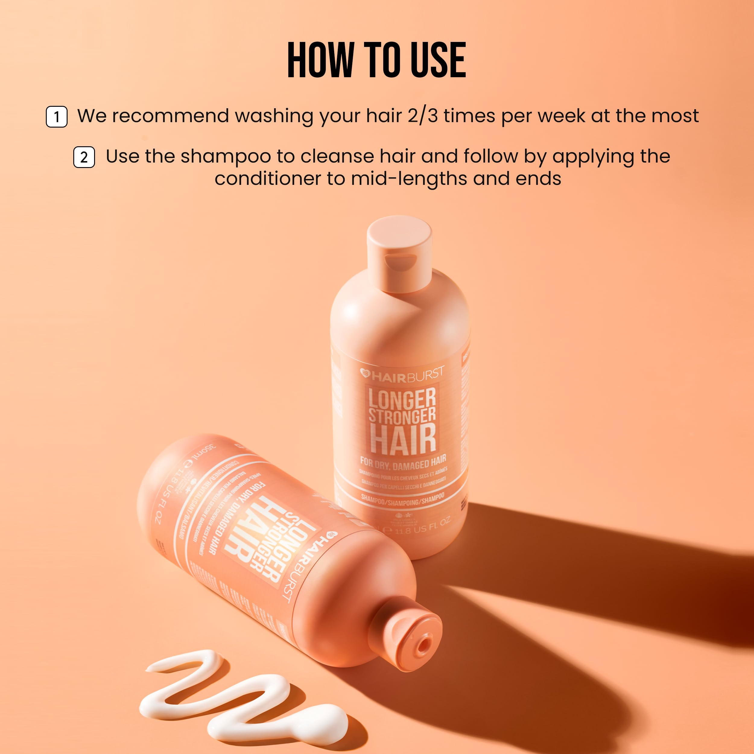 HAIR BURST Shampoo and Conditioner Set For Dry & Damaged Hair — Moisture Locking, Breakage Reducing, Colour Protecting - Enriched with Vitamin B5, Almond Oil & Fig Extract - Silicone Free UK Made