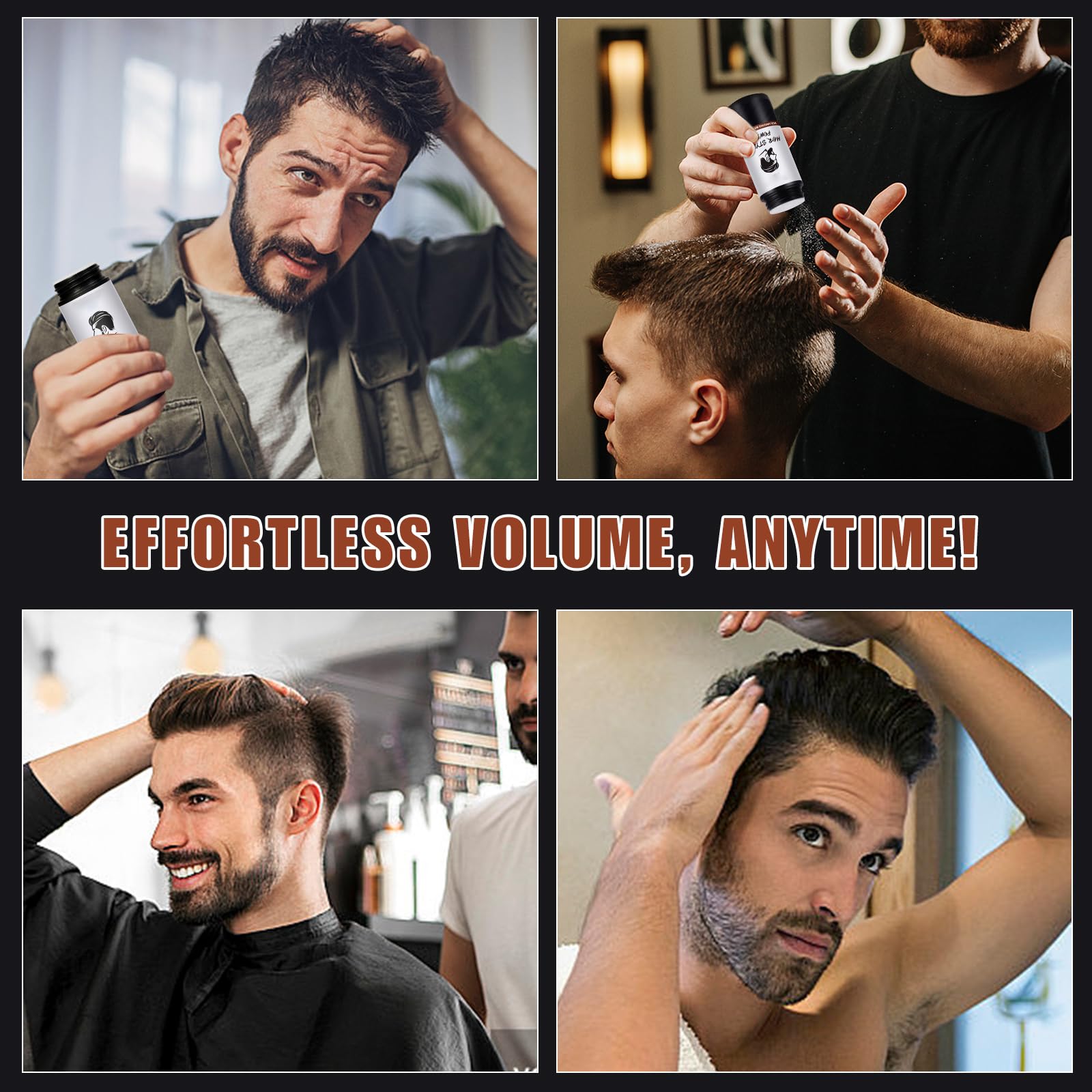 Hair Styling Powder for Men, 3 PCS Hair Texture Powder for Men, Natural Look Mens Styling Powder - Matte Texture Long-lasting Hold and Easy to Apply with No Oil or Greasy Residue, 10g