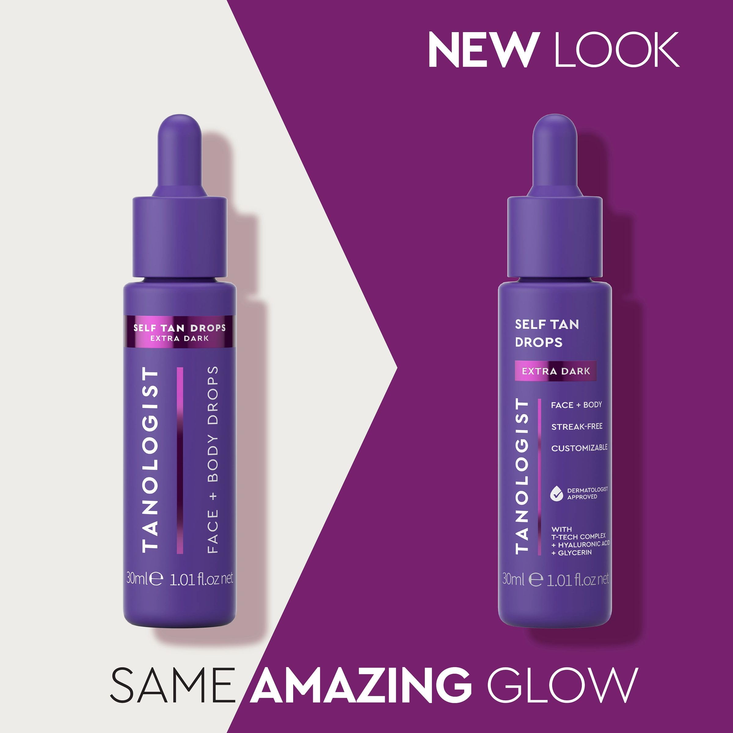 Tanologist Drops, Extra Dark (30ml) Hydrating Self Tanning Drops, Natural Ingredients & Vegan, Dermatologist Approved, Clean Ingredients & Vegan