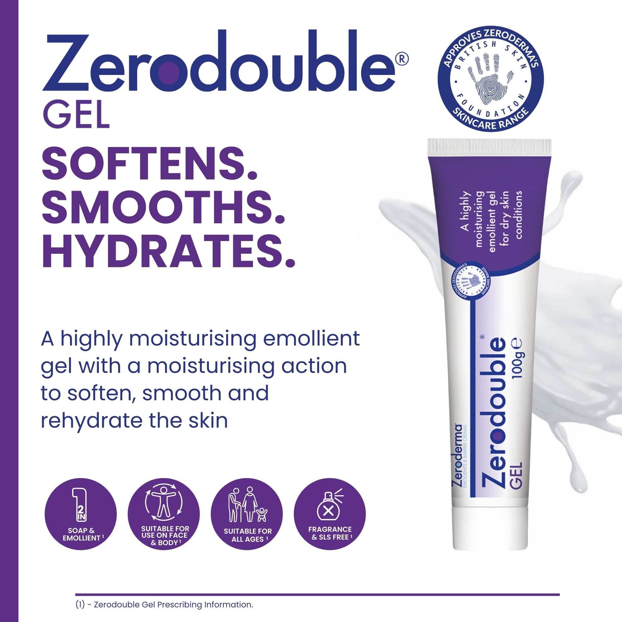 Zerodouble Gel,100g,Highly moisturising Emollient Gel for Dry Skin Conditions by zerodouble