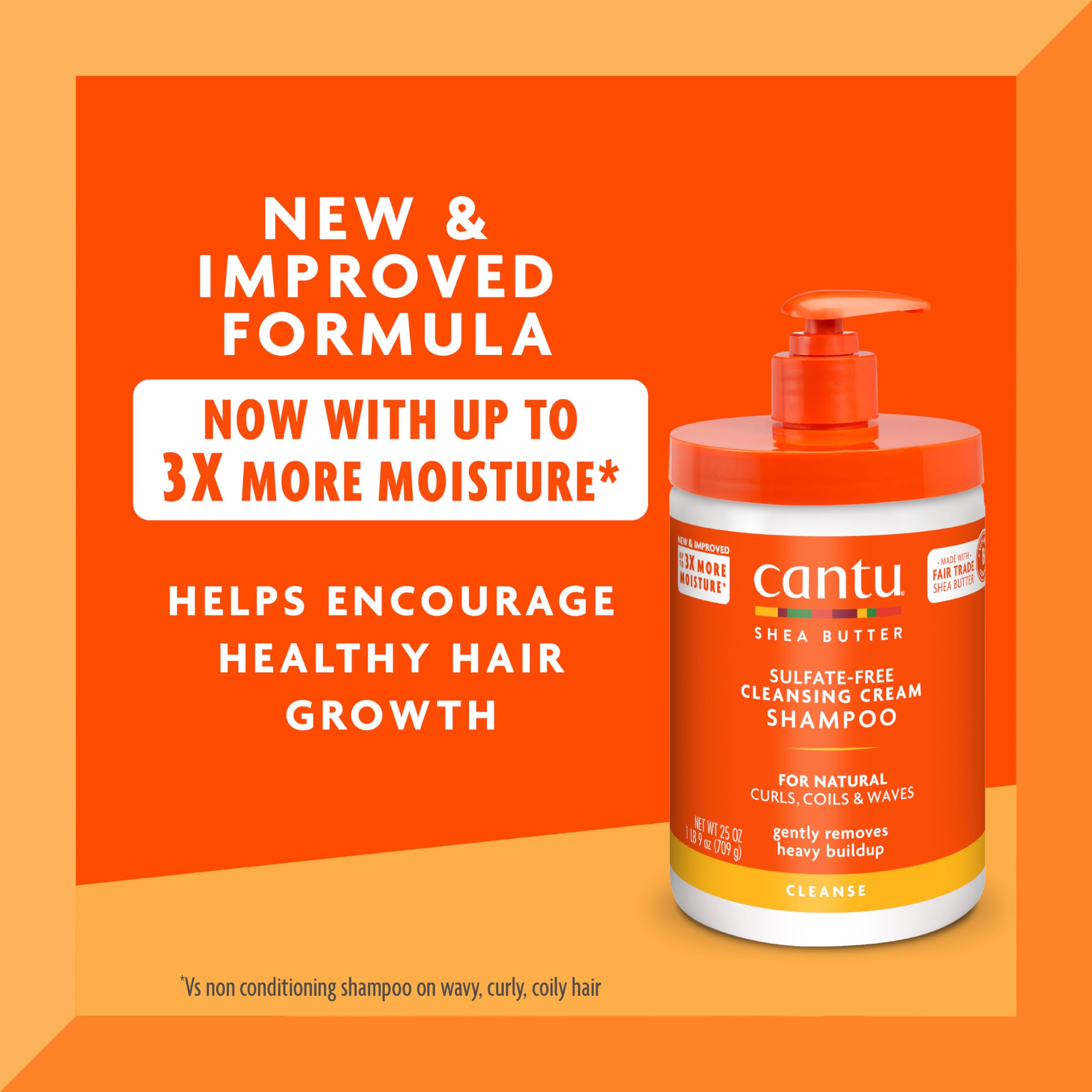 Cantu Sulfate-Free Cleansing Cream Shampoo with Shea Butter for Natural Hair, 25 fl oz