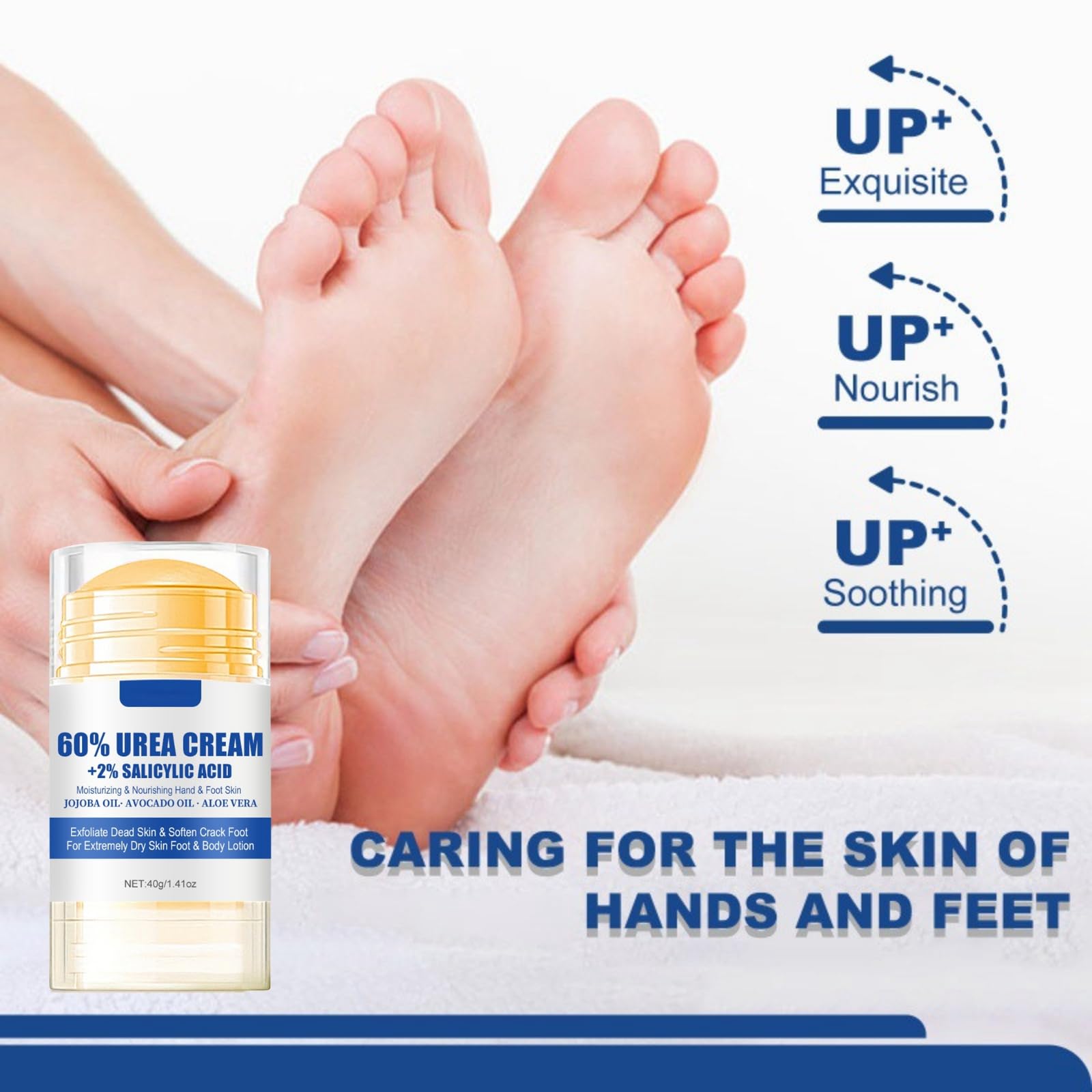 Urea Cream 60 Percent for Feet,4PCS Urea Foot Cream Upgrade Set with 2PCS 60% Urea Foot Cream,1Pairs Moisturizing Socks and 1 Foot File,Cracked Heel Repair Cream,Cracked Heels and Dry Skin