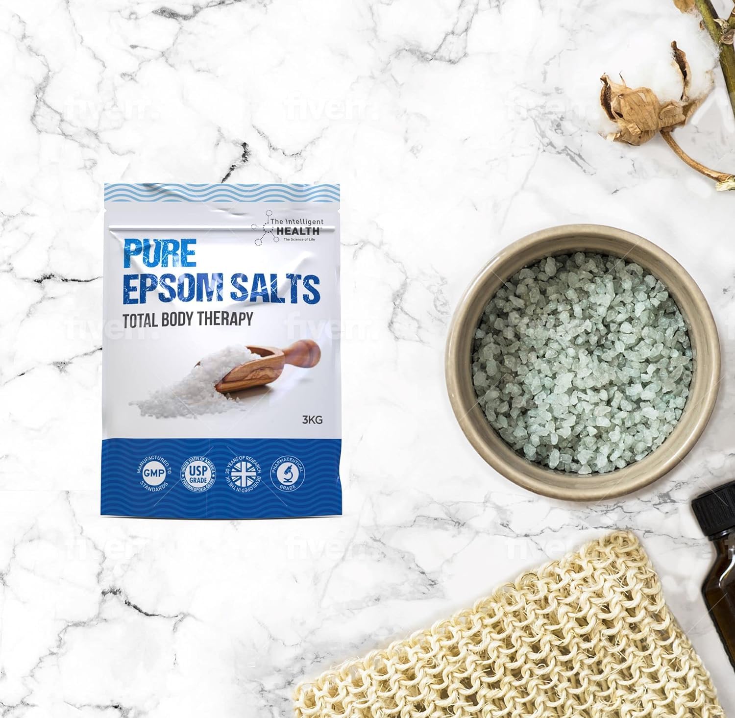 Pure Epsom Salts | Magnesium Sulphate Bath Salt (3kg Pack)