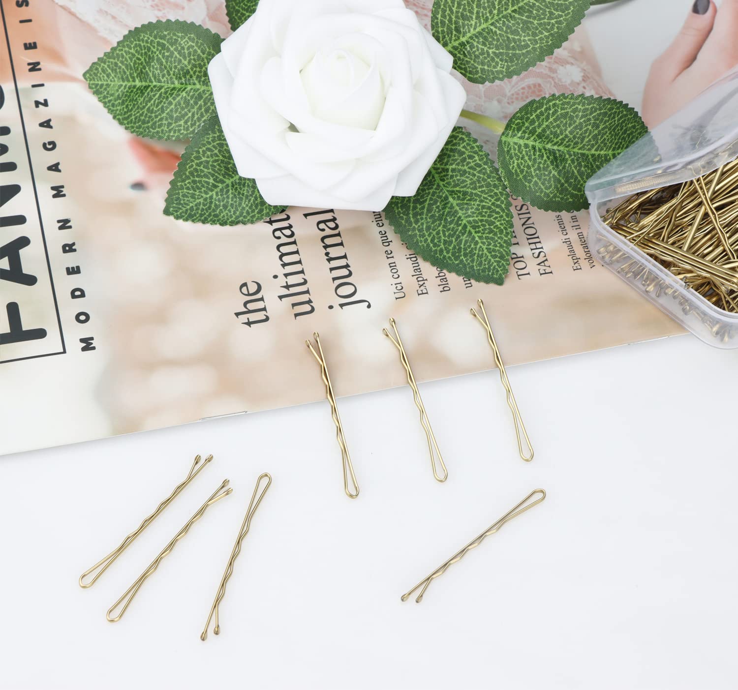 150 PCS Hair Clips, 2 Inch Kirby Grips for Women's Hair Styling with Storage Box (Blonde)