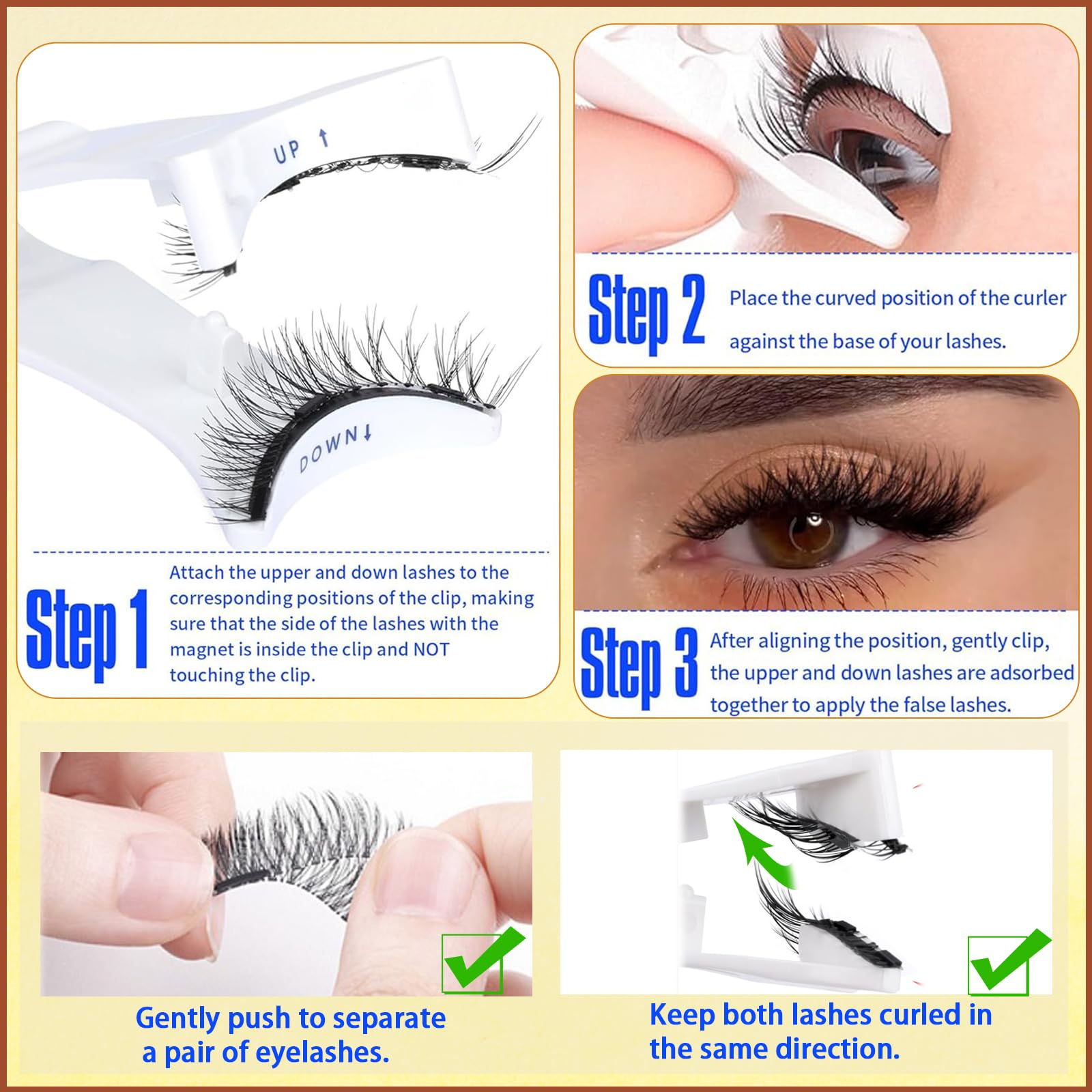 Magnetic Eyelashes with Applicator Best Magnetic Lashes Kit Natural Look 3D Magic Magnetic Eyelashes Reusable Magnetic Eyelashes without Eyeliner No Glue Needed False Eyelashes Magnetic for Party