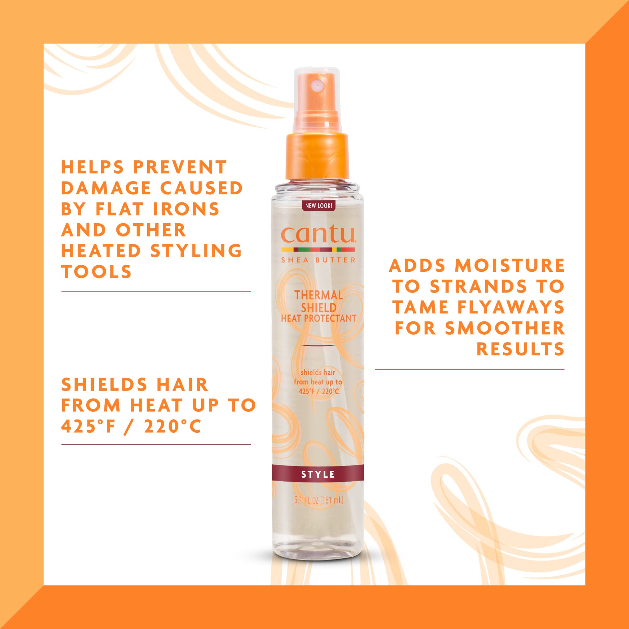 Cantu Thermal Shield Heat Protectant with Shea Butter, 5.1 fl oz